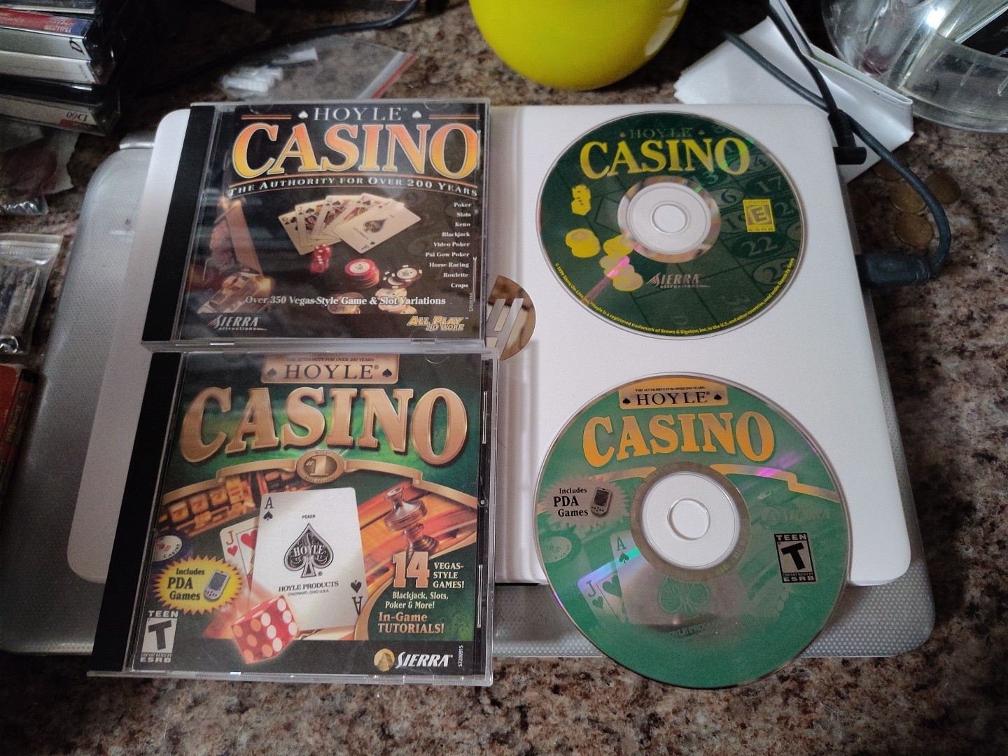 2 Lot Sierra Hoyle Casino (2003) 350+ Slots Video Poker(1999) Games (PC CD-ROM)