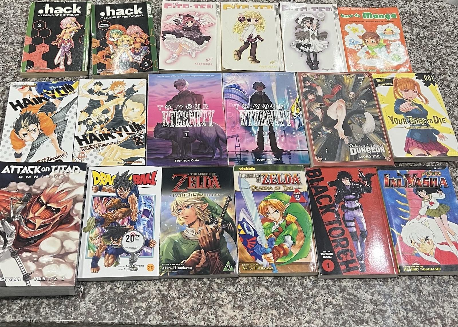 Manga Starter Collection Lot 18 Books - Zelda, Attack on Titan, Dragon Ball