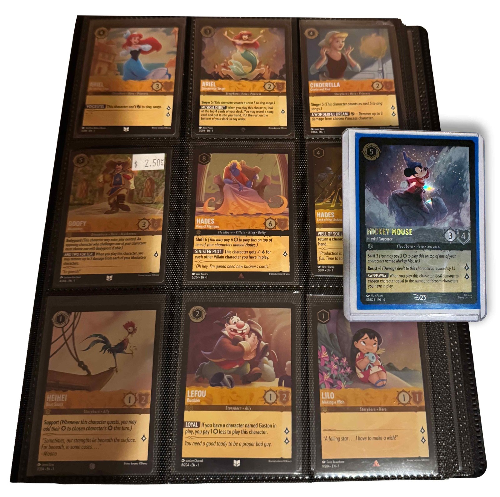 Disney Lorcana First Chapter complete foil set PLUS Mickey Playful Sorcerer D23