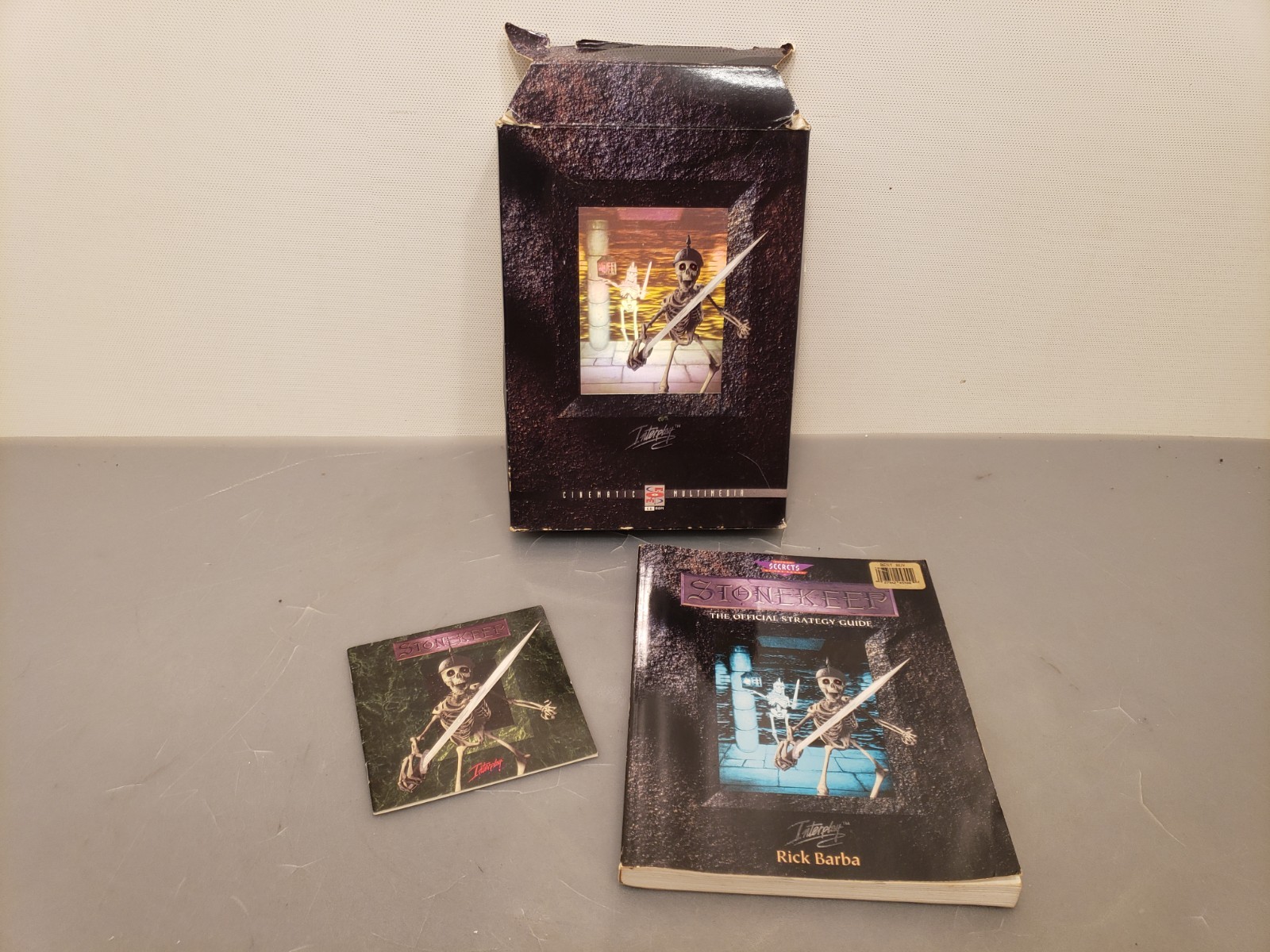 Stonekeep Interplay 1994 Big Box PC Game Tombstone Shaped Box +Manual ***NO DISC