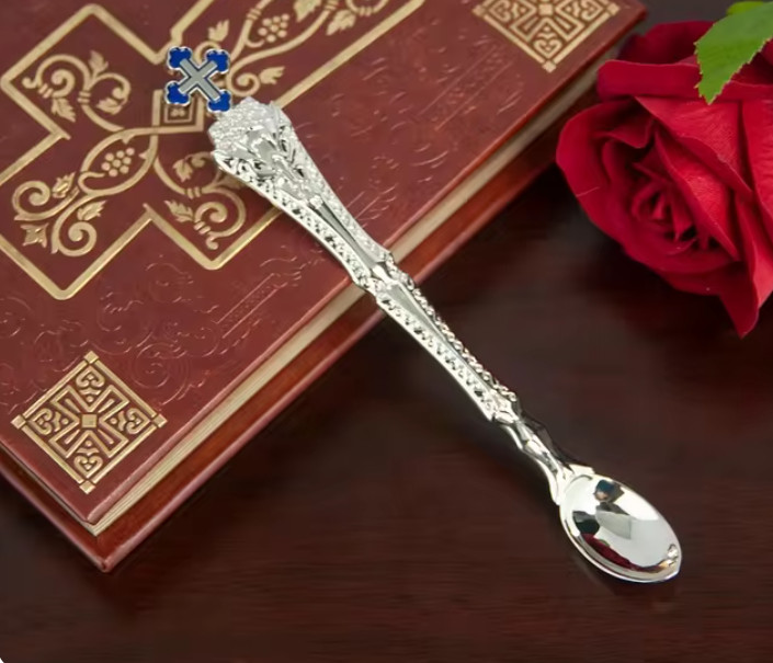 Orthodox Spoon for Baptism Holy Communion Church Souvenir Elegant Type D