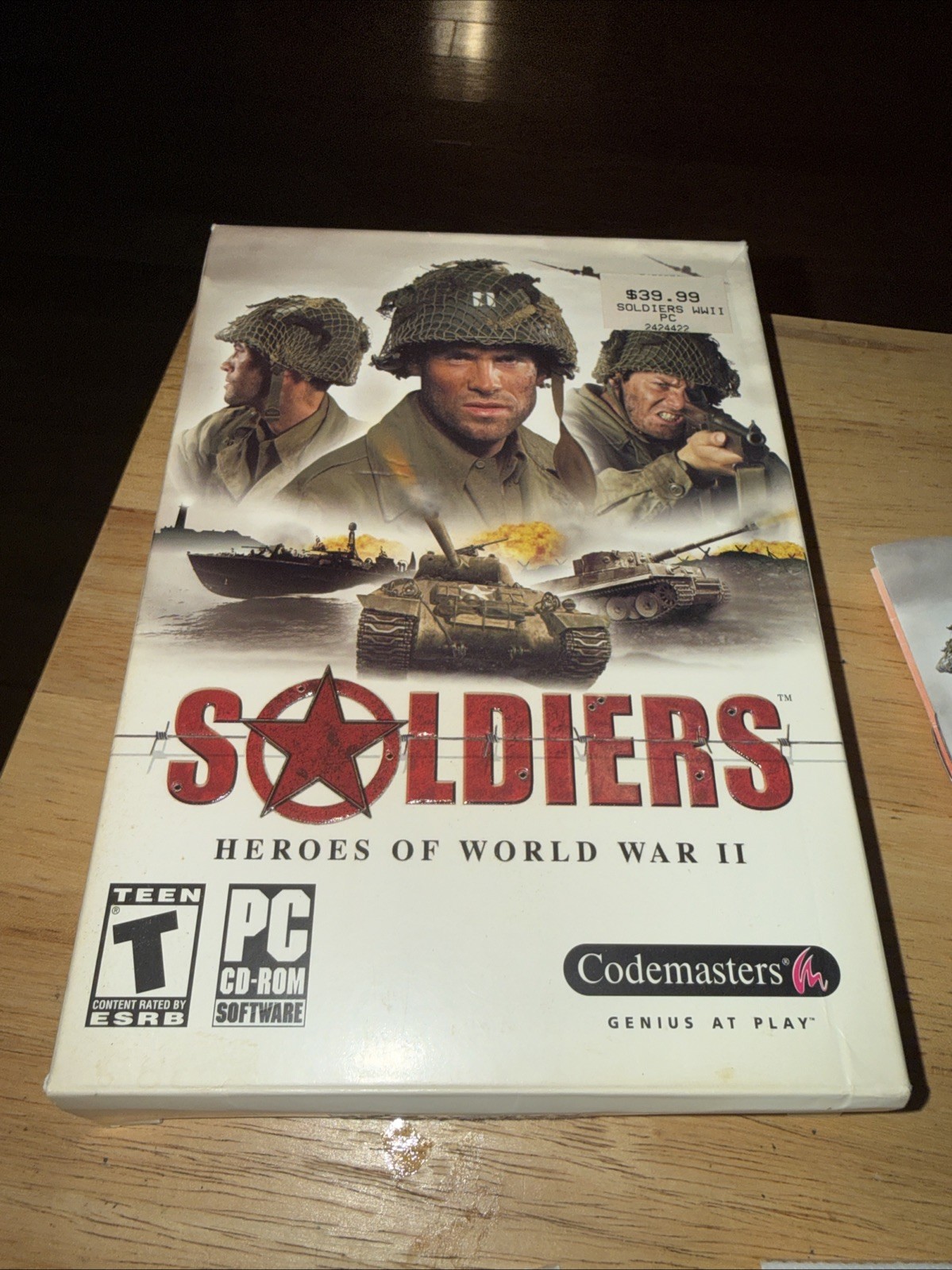 Soldiers: Heroes of World War II (PC, 2004) Box Case Key On Book And Game