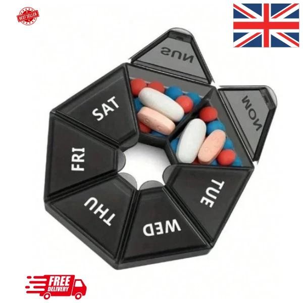 Weekly Daily Pill Box Organiser Tablet Medicine Storage Dispenser 7day Night Uk