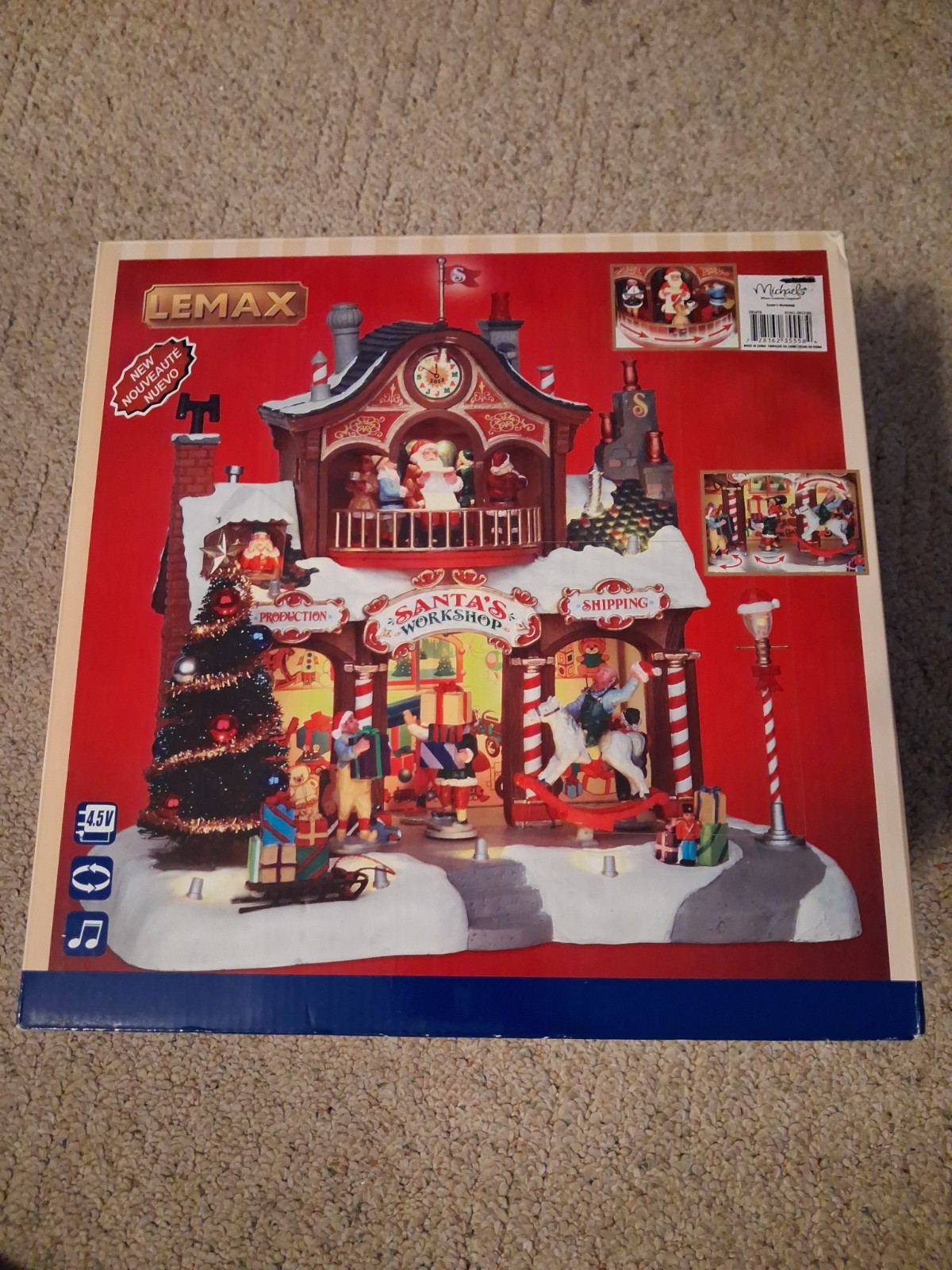 Lemax Sights & Sounds Santa’s Workshop Illuminated Christmas #35558 (NO CORD)