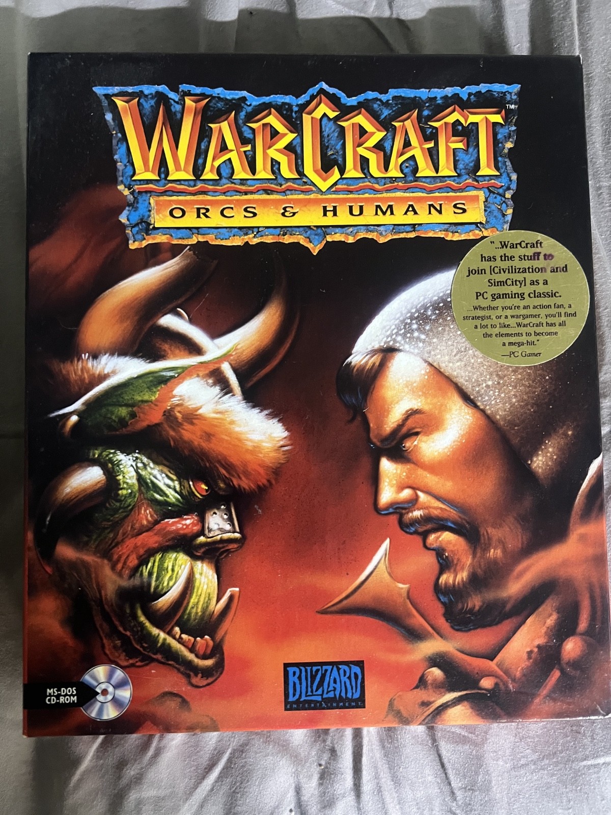 WarCraft Orcs & Humans Big Box, MS-DOS CD, Booklets, Blizzard Entertainment 1994