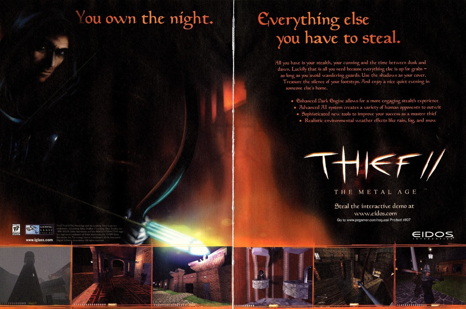 Thief II 2 the Metal Age PC Game 2000 Promo Ad Wall Art Print Poster - Glossy