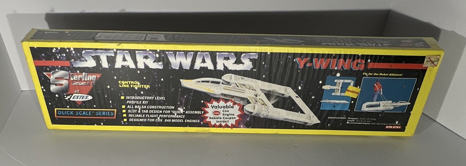 Vtg 1997 Star Wars Y-Wing Control Line Fighter Kit Sterling Estes STE 6761 NOS