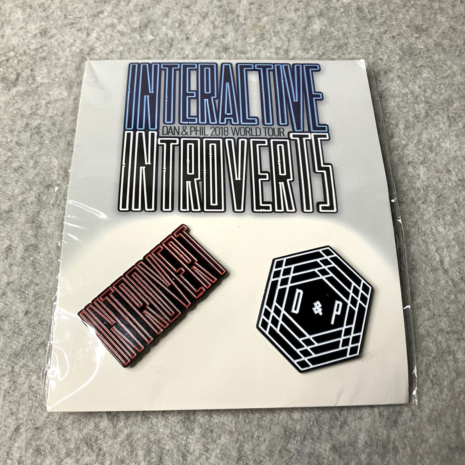 NEW Dan and Phil Youtube Merch Interactive Introverts Pin Badge Set RARE