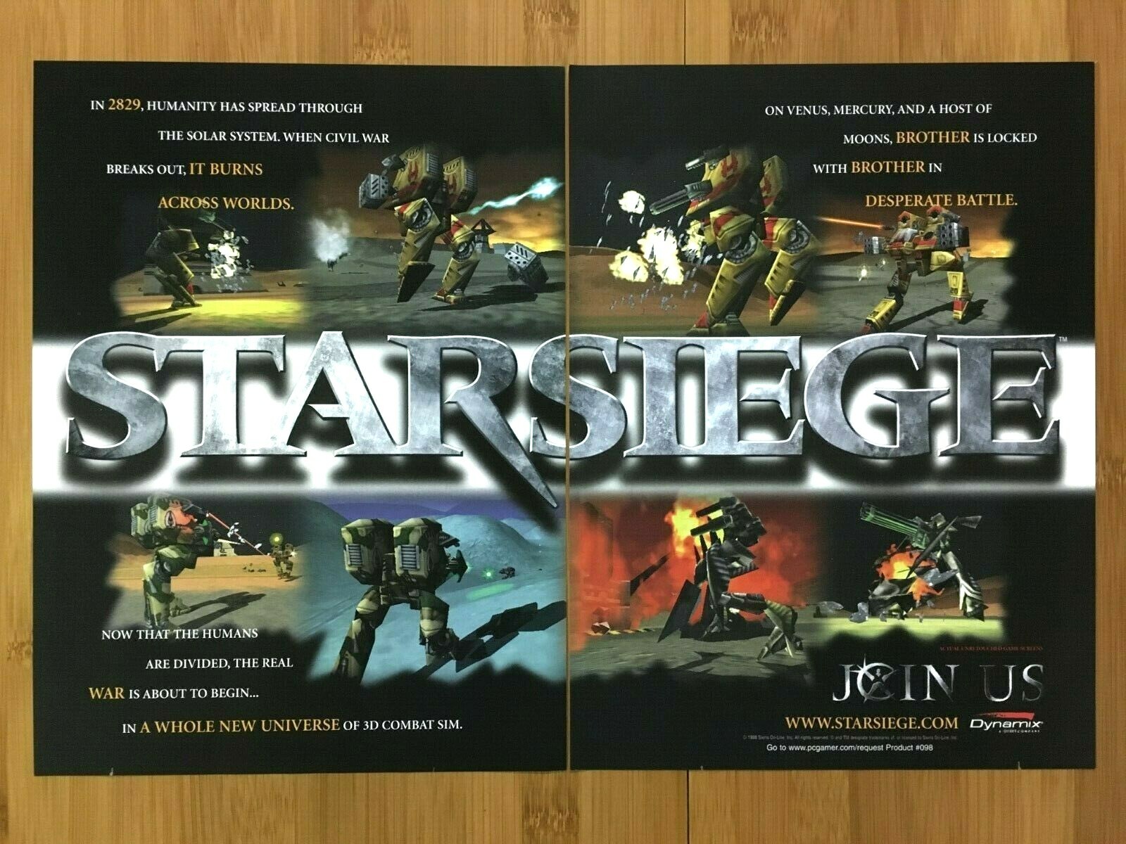 Starsiege PC 1998 Vintage Print Ad/Poster Official Authentic Big Box Promo Art