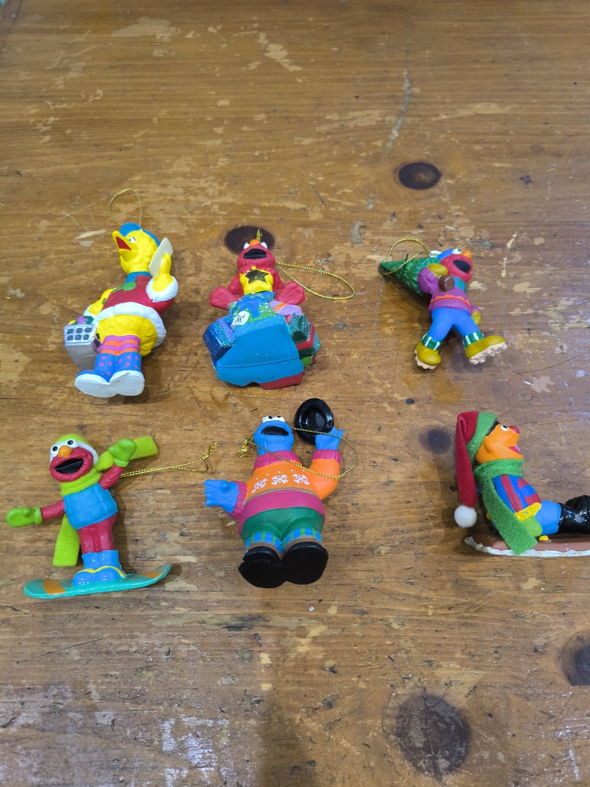 Set Of 6 Sesame Street Character Christmas Ornaments