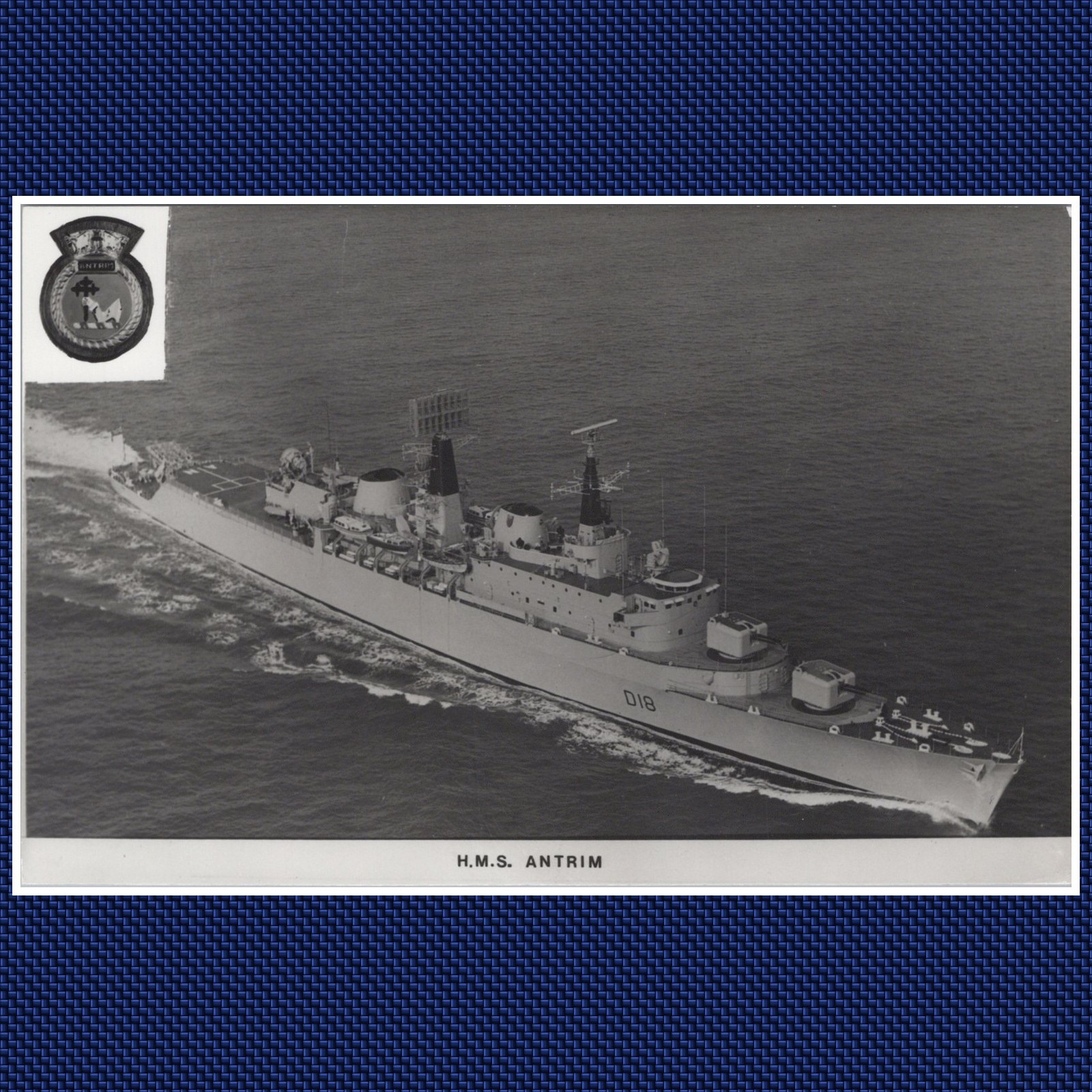 H.M.S. Antrim Royal Navy Warship Vintage Photograph 140mm x 90mm