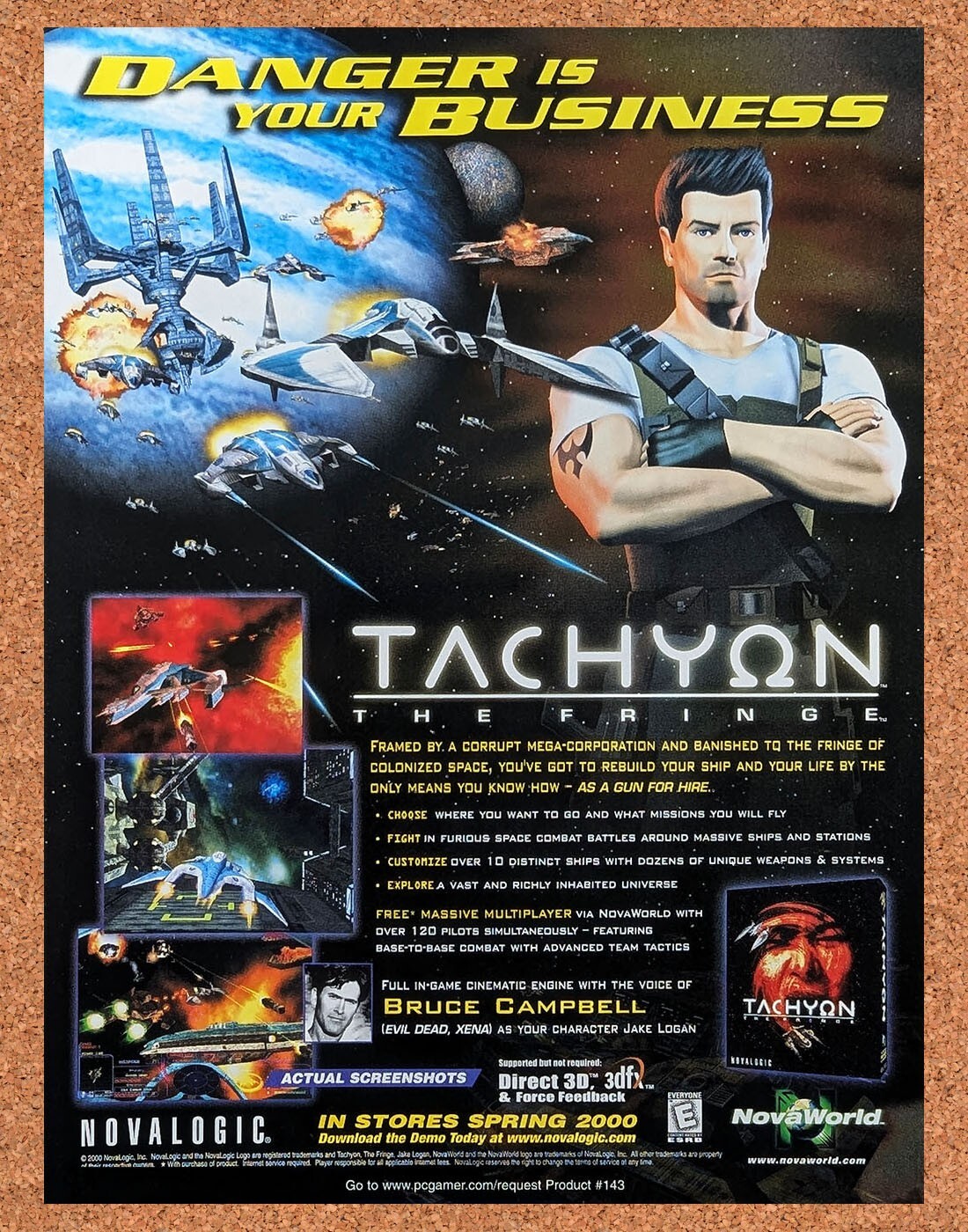 Tachyon The Fringe PC Original 2001 Vintage Ad - Bruce Campbell Game Promo