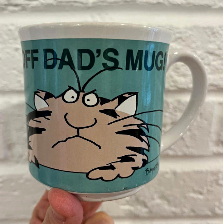 Boynton Off Dad’s Mug Cartoon Cat Ceramic Coffee Mug Cup Japan Vintage RARE