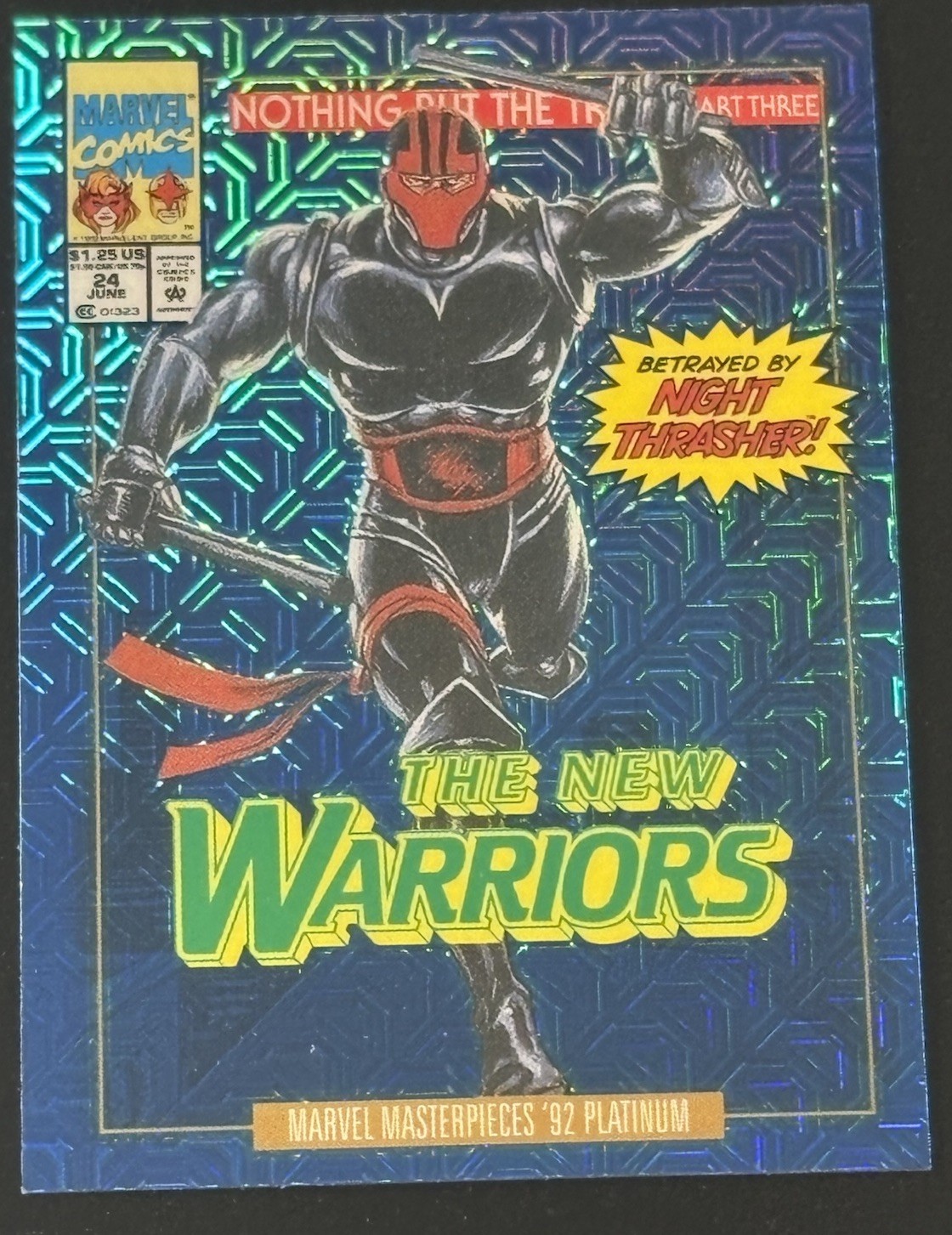 2024 UD Marvel Masterpieces 92 Platinum Night Thrasher Blue Traxx Variant Covers
