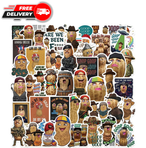 50Pcs Funny Peanut Meme Stickers Pack Aesthetic Waterproof Vinyl Decals for Bik