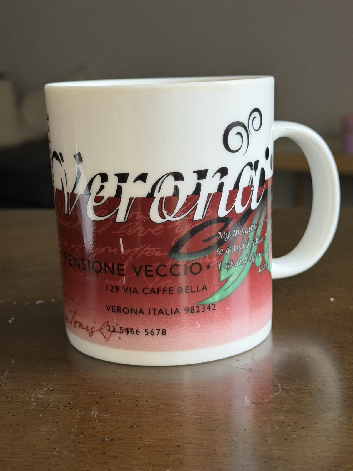Vintage Starbucks Coffee Caffe Verona Cup Mug 1998 global coffeehouse village 