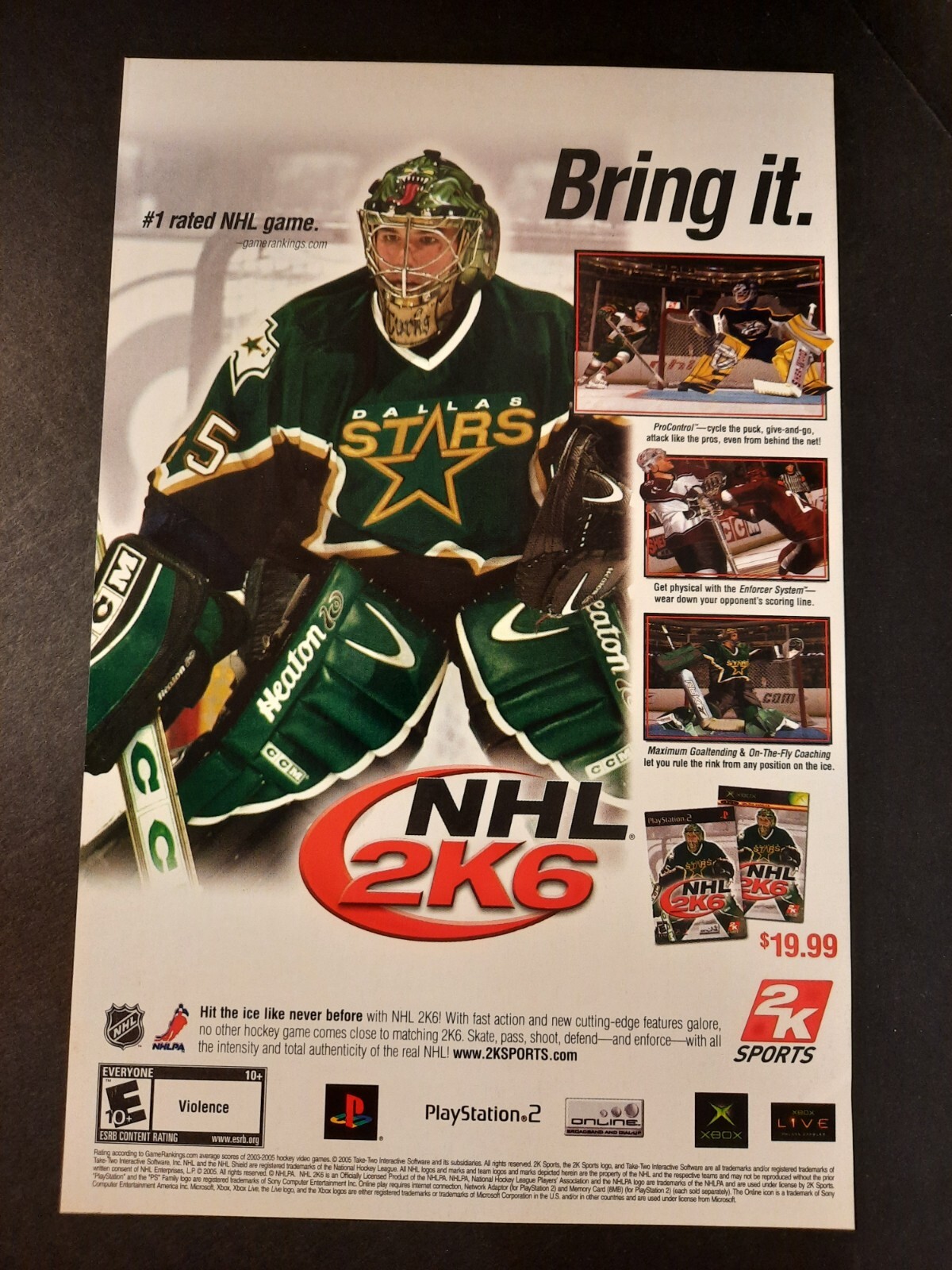 NHL 2K6 Video Game Promo Art PS2 XBOX ~ Vintage Comic Page PRINT AD 2005
