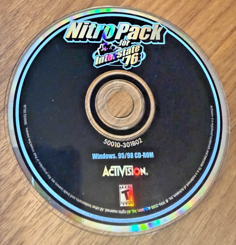 Nitro Pack For Interstate '76 Video Game (PC, 1997) Activision Disk Only.
