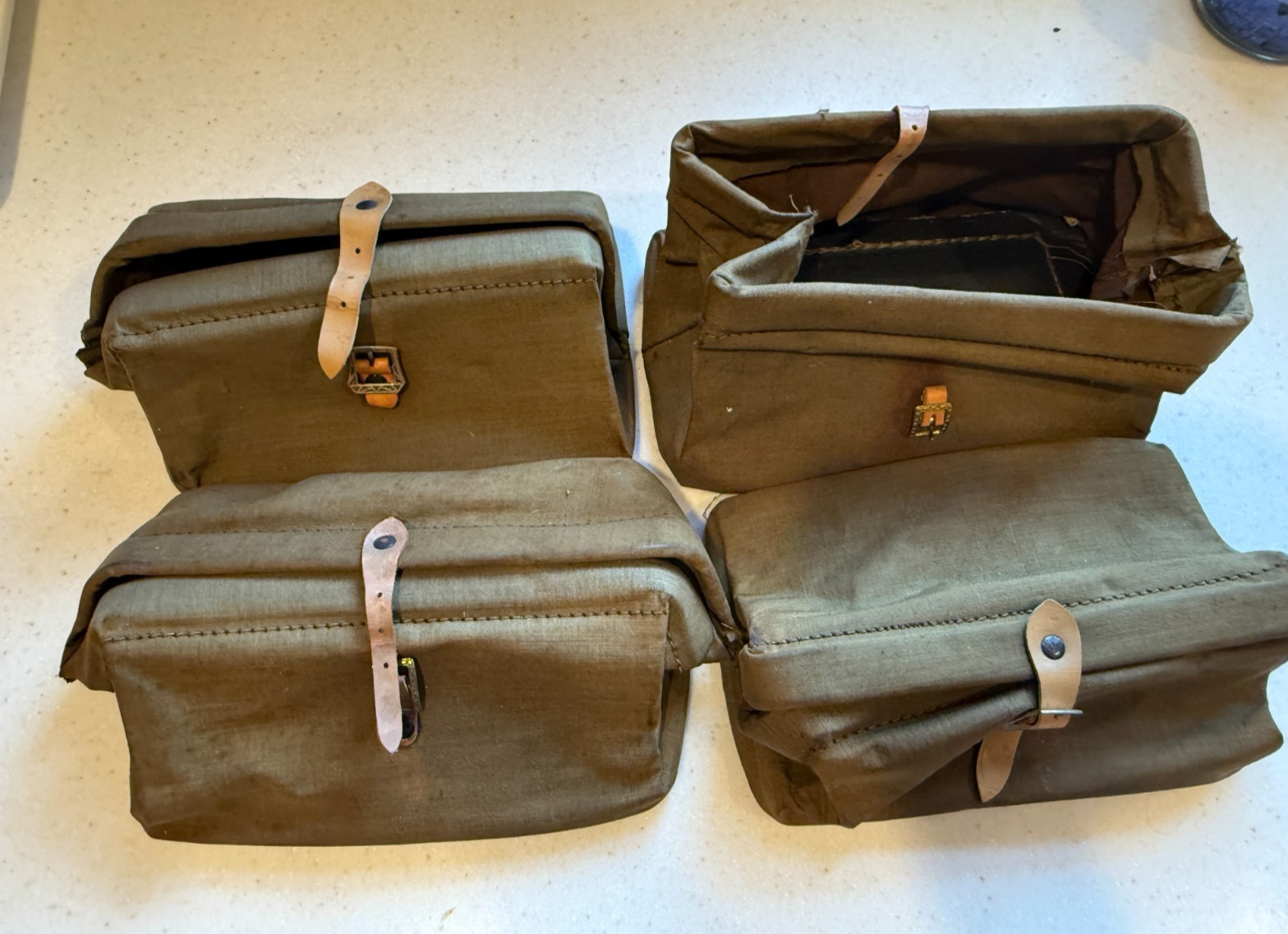 Vintage WWII Canvas Toiletry Bags No Contents NOS
