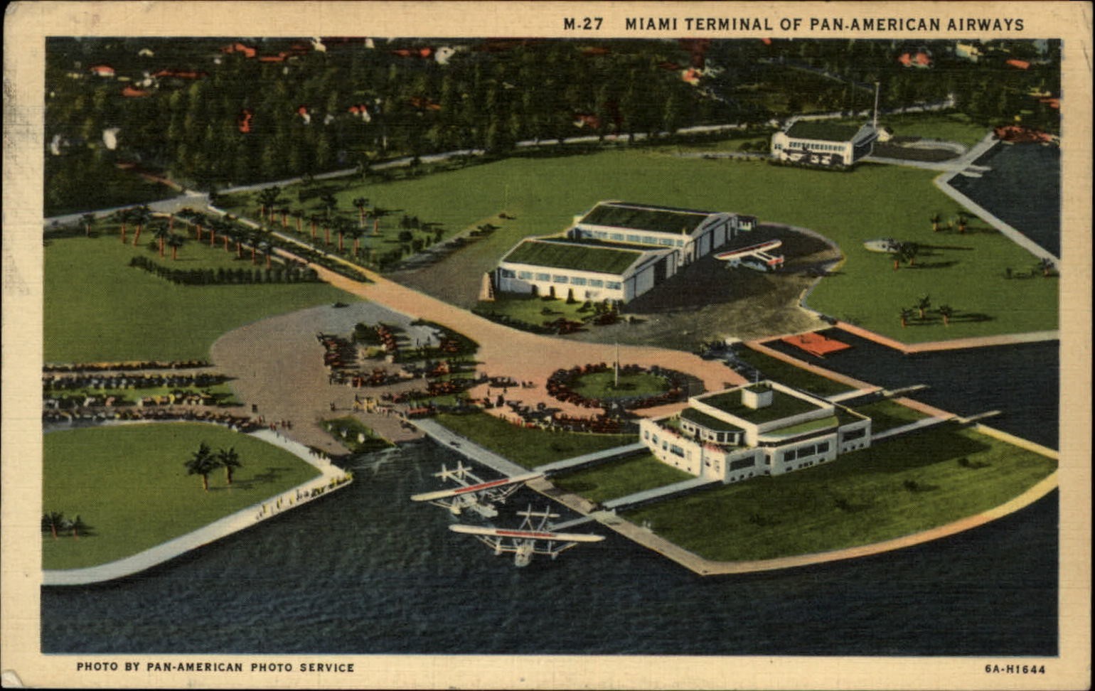 Miami Terminal of Pan American Airways vintage postcard b371