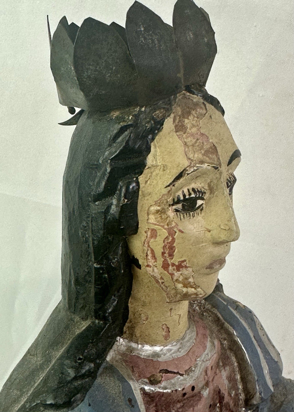 Antique Wooden Carving of Our Blessed Mother Mary, Lady of Guatemala, Immaculate