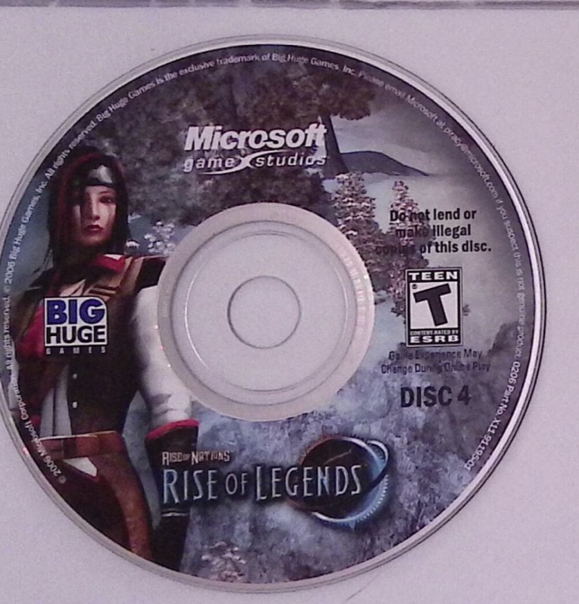 Rise of Nations: Rise of Legends Disc 4 Only (PC CD-ROM, 2006) Microsoft