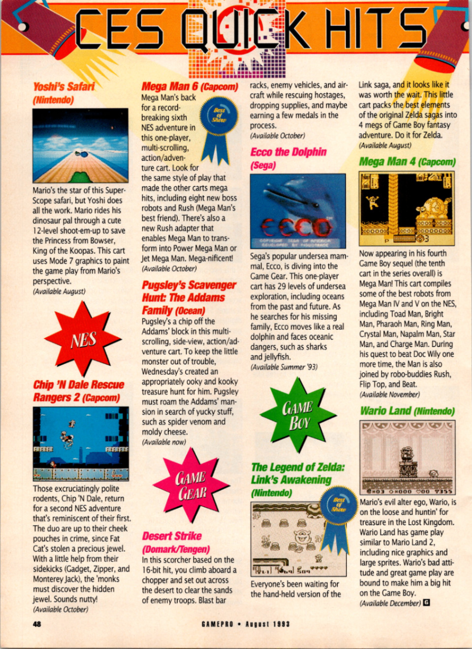 GamePro Magazine CES Quick Hits 1993 Video Game Previews Nintendo Sega
