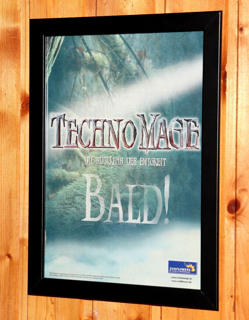 2000 Technomage Video game Rare Small Poster / Vintage Ad Page Framed PS1