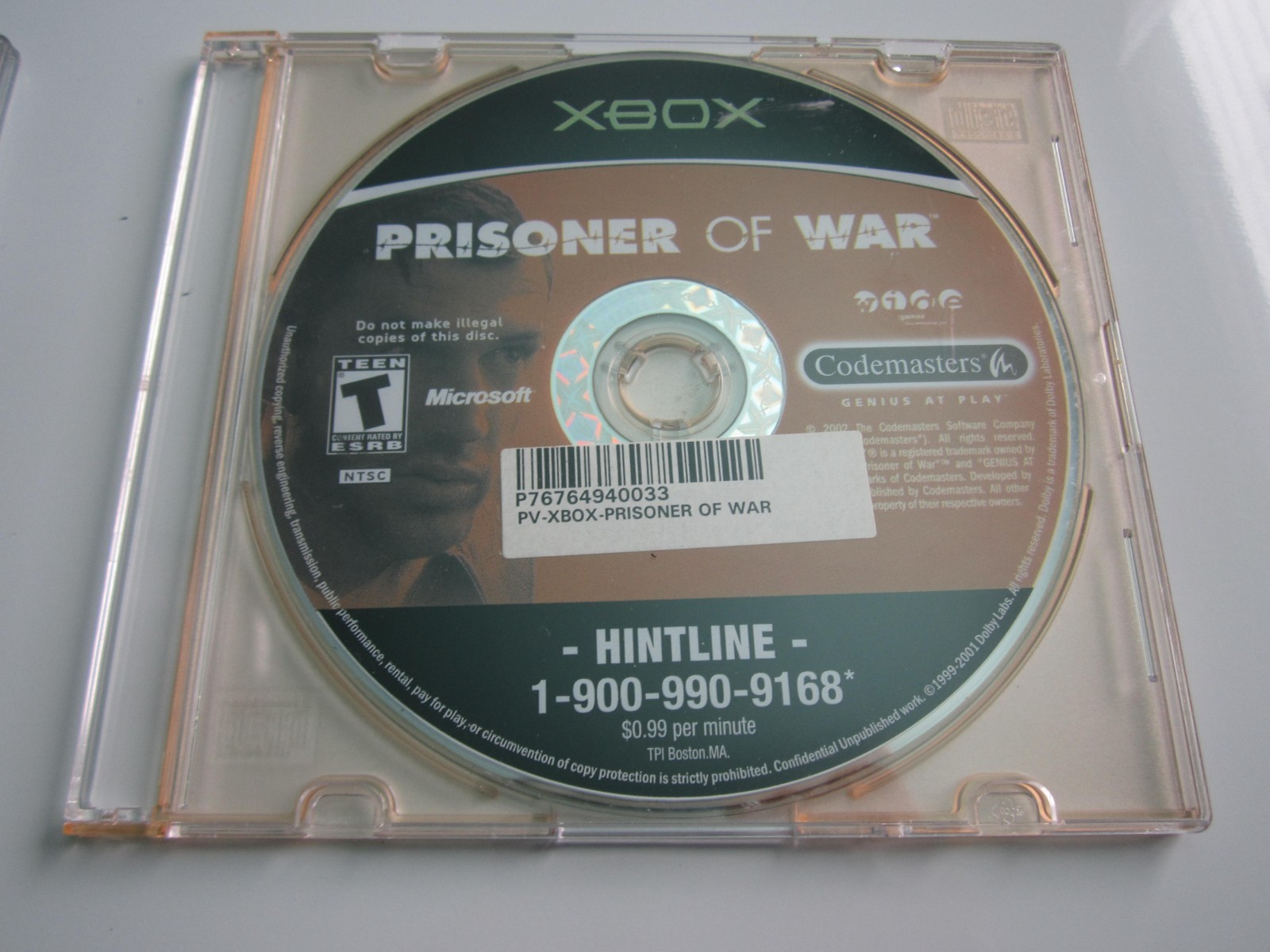 Xbox Prisoner of War Disc Only
