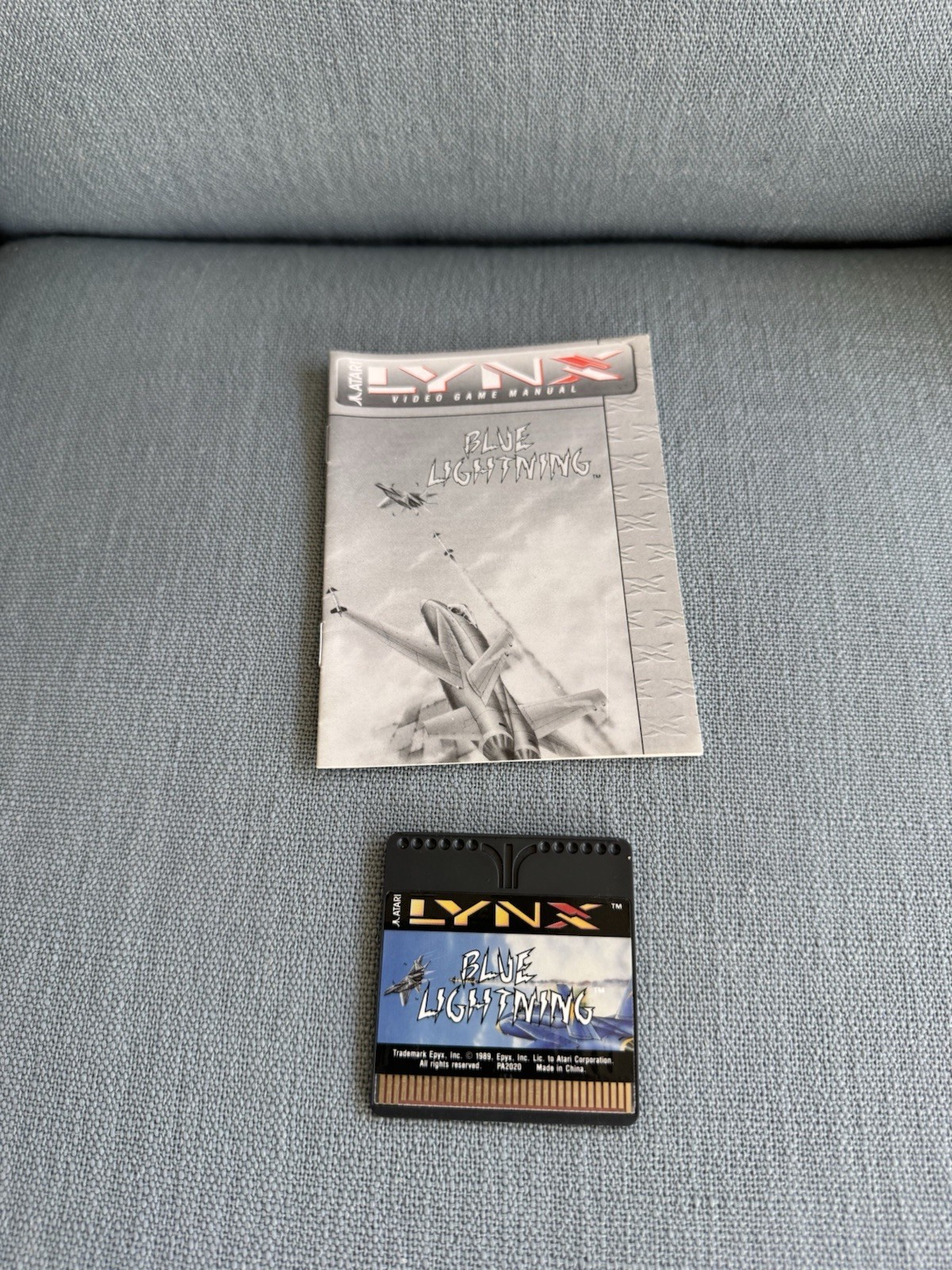 Atari Lynx Blue Lightning Cartridge & Manual Tested Working