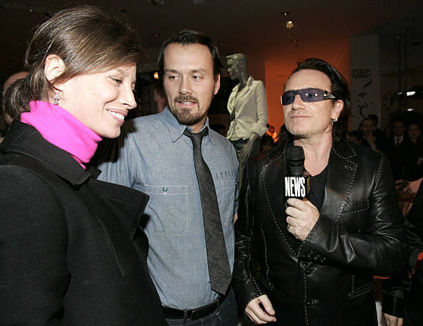Christy Turlington Rogan Gregory Bono of U2 at Saks Fifth Avenue B- Old Photo 1