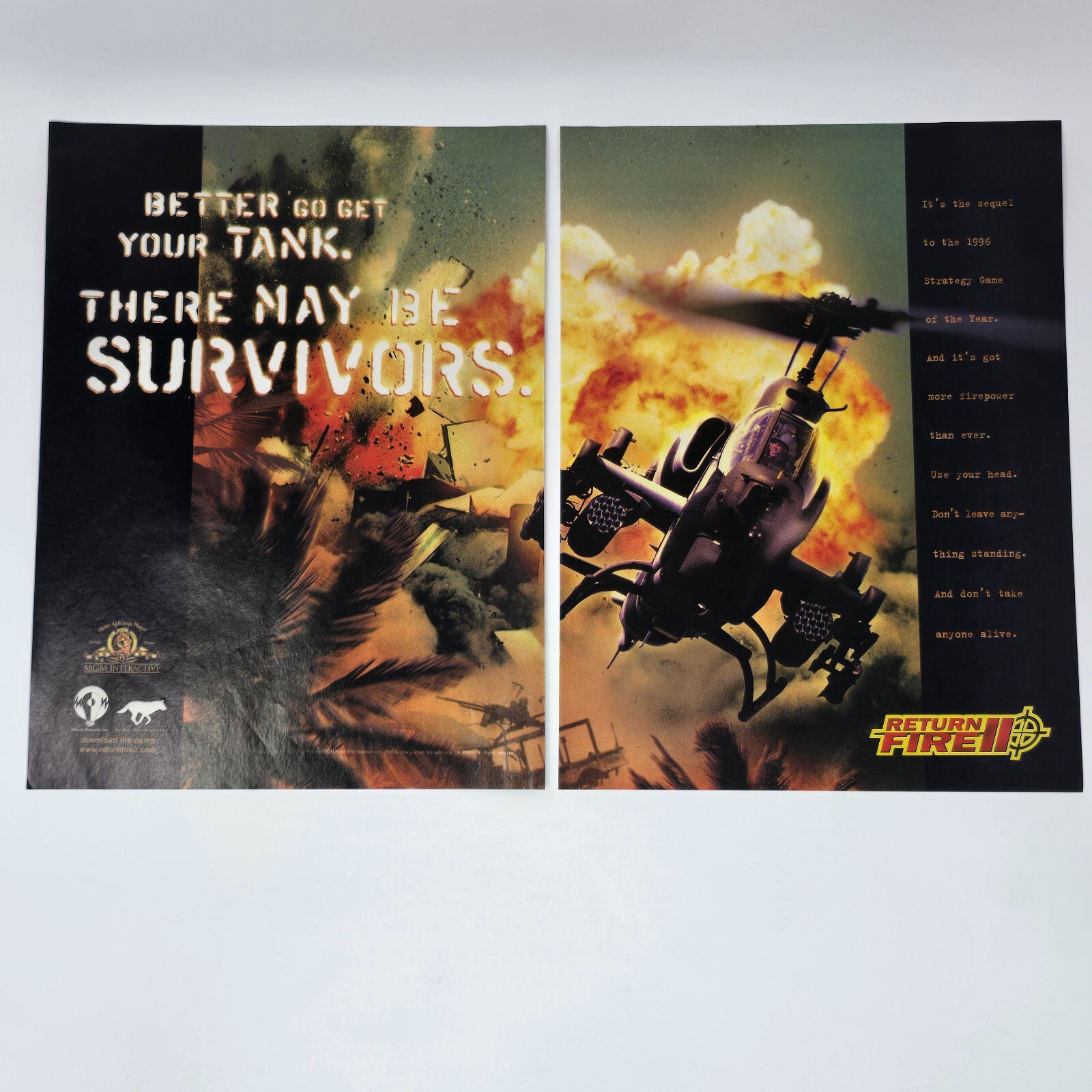 Return Fire II 2 PC Survivors Print Ad/Poster Promo Art