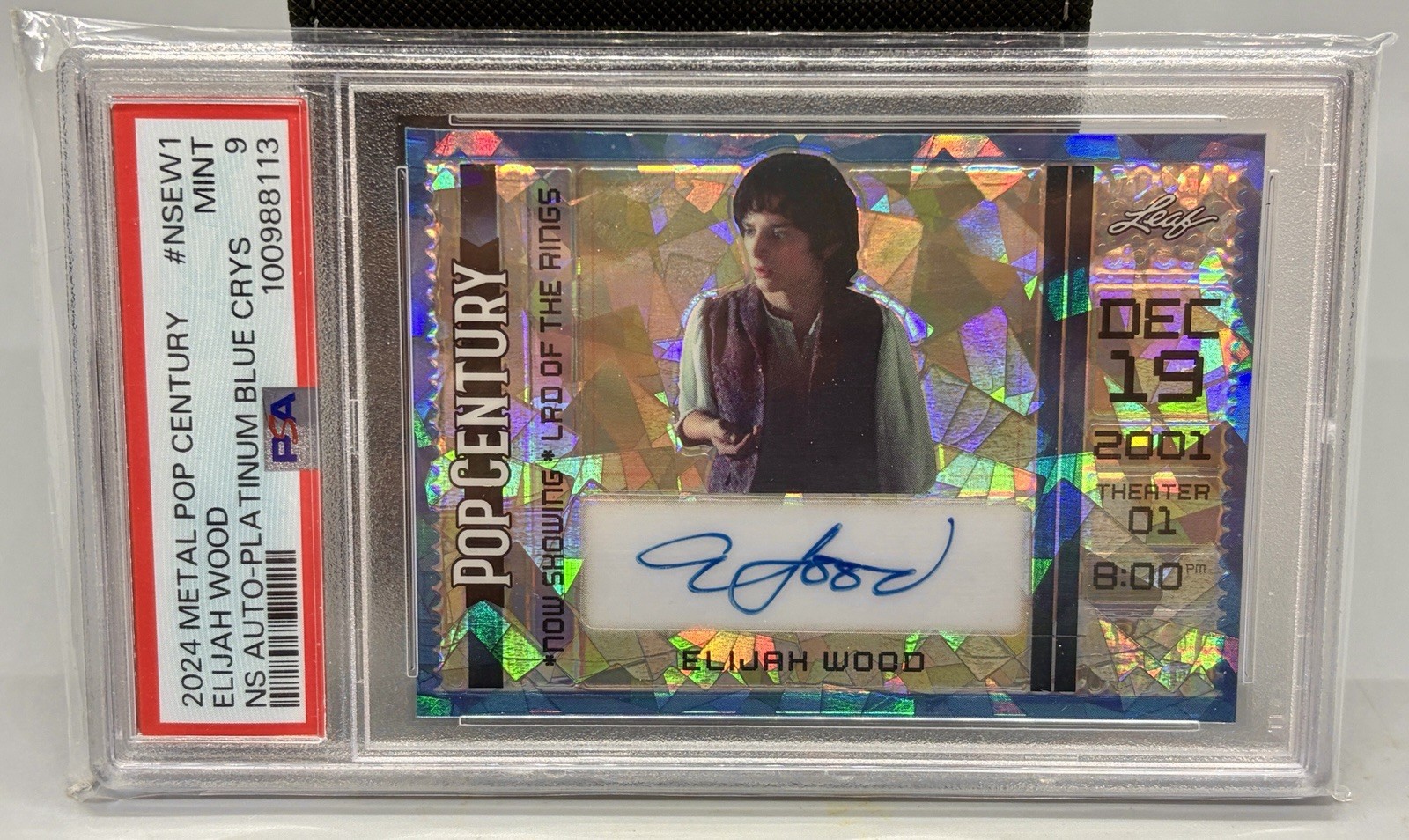 2024 Leaf Pop Century Elijah Wood NSEW1 Auto Lord of the Rings Blue 5/5 PSA 9