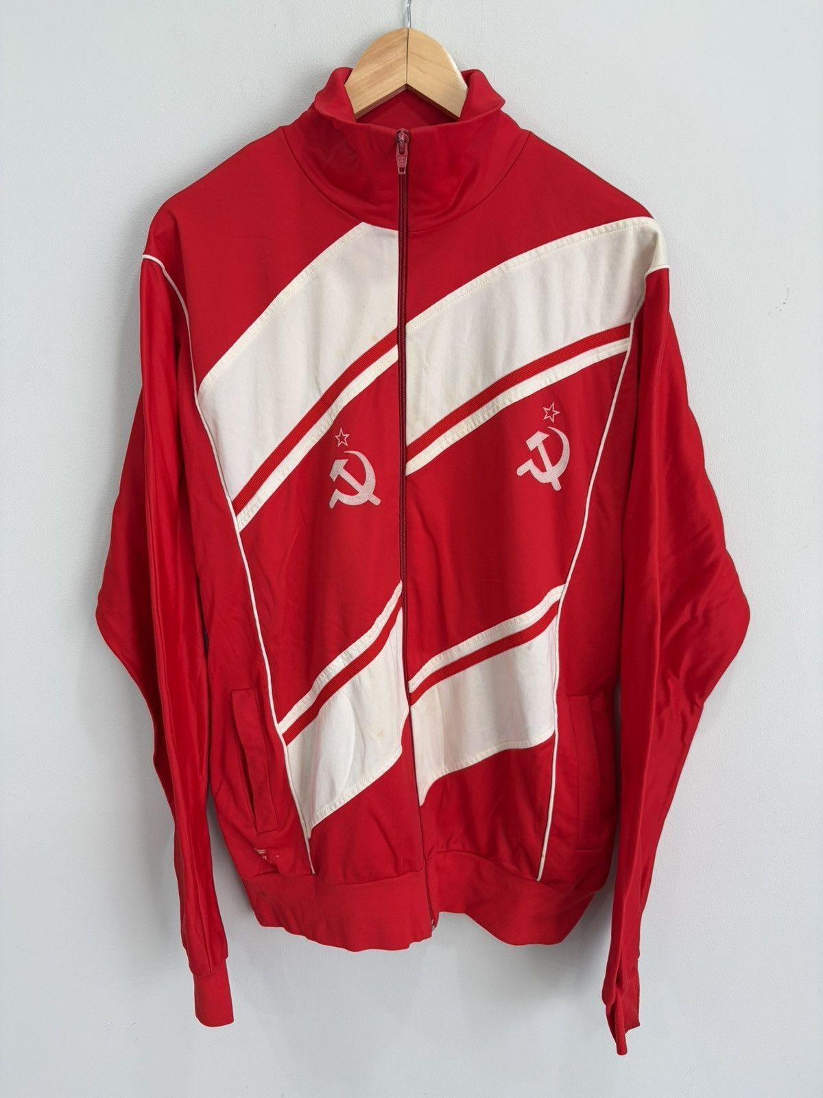 Vintage 80s USSR CCCP Track Top Jacket sweater zip up
