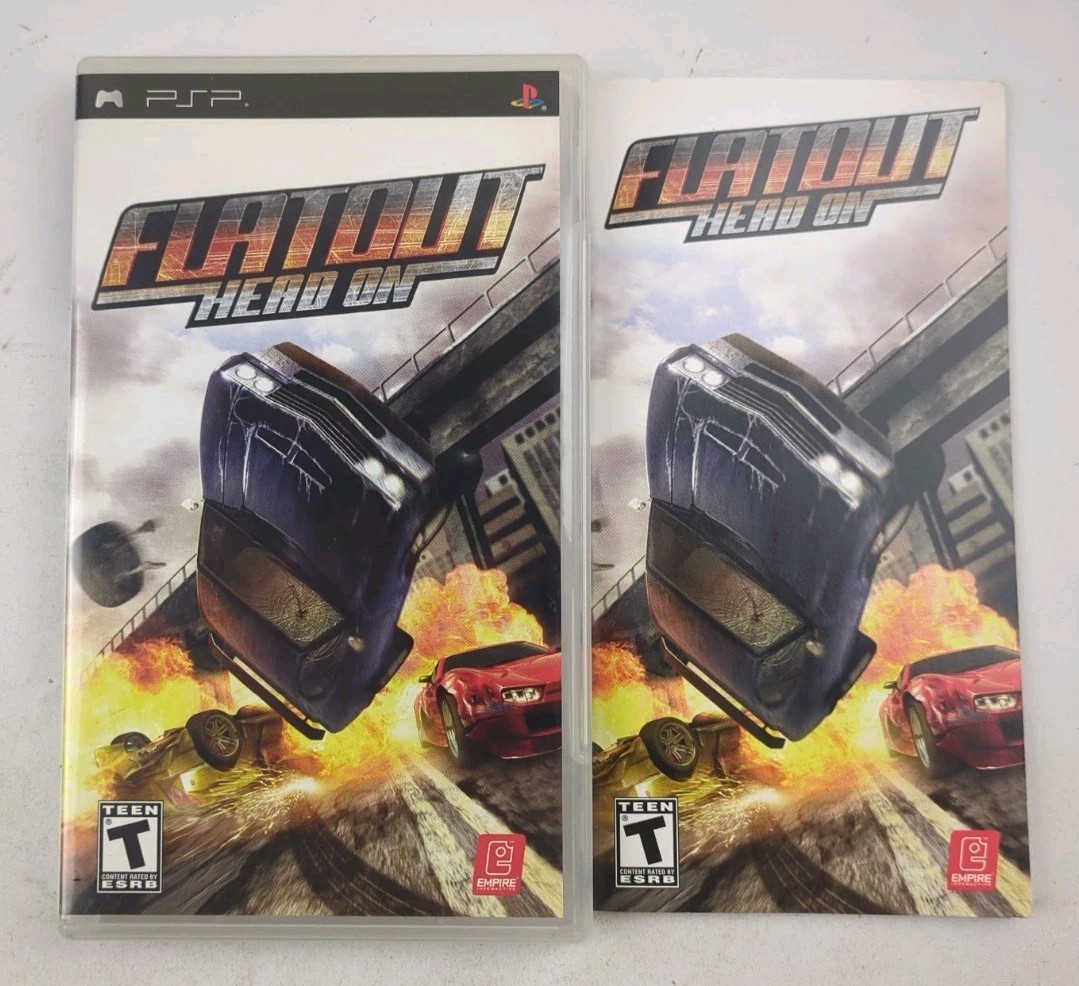 FlatOut Head On PSP Case & Manual Only NO GAME Authentic Original PlayStation
