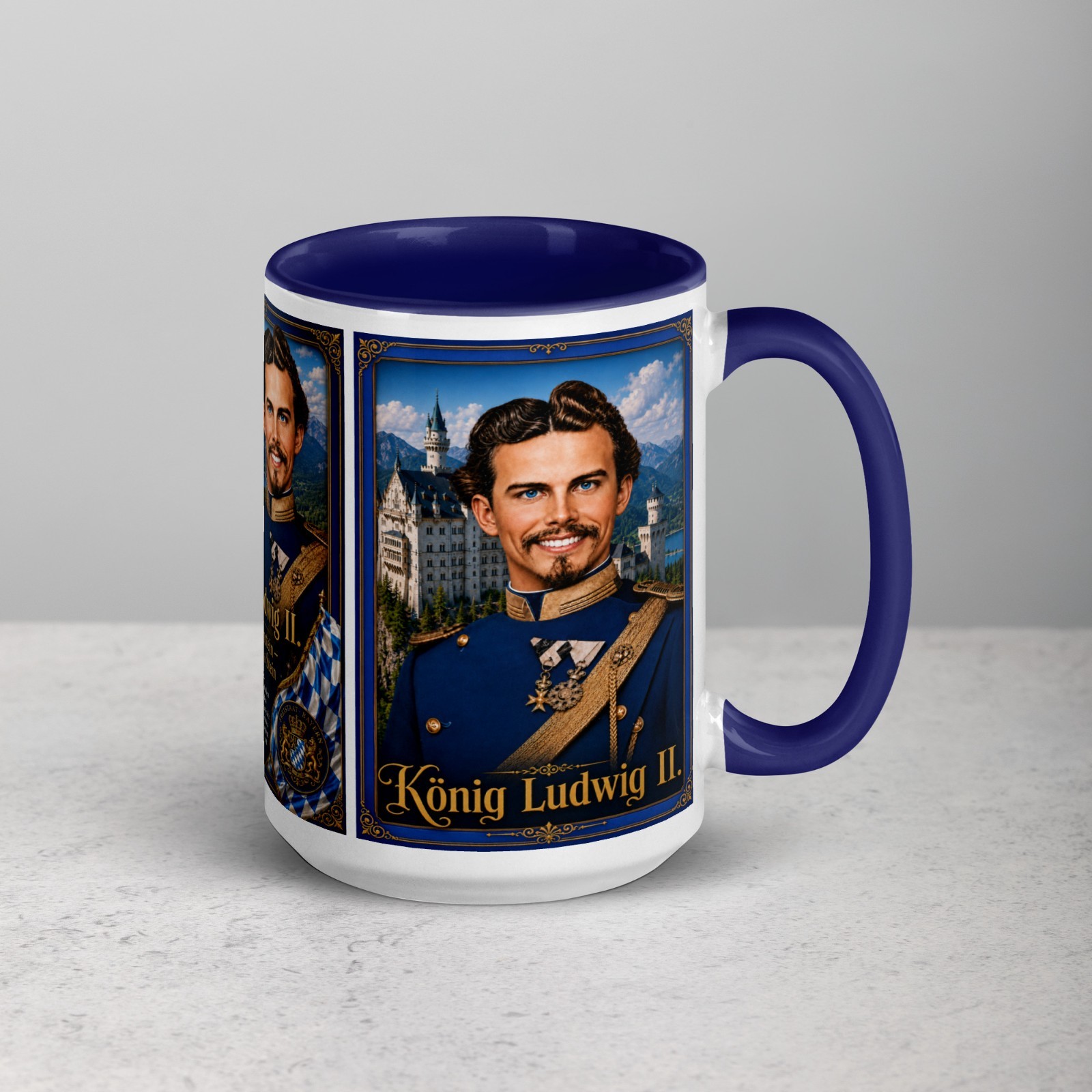 König Ludwig II. von Bayern Bavarian Monarch Neuschwanstein Fan 15oz Coffee Mug