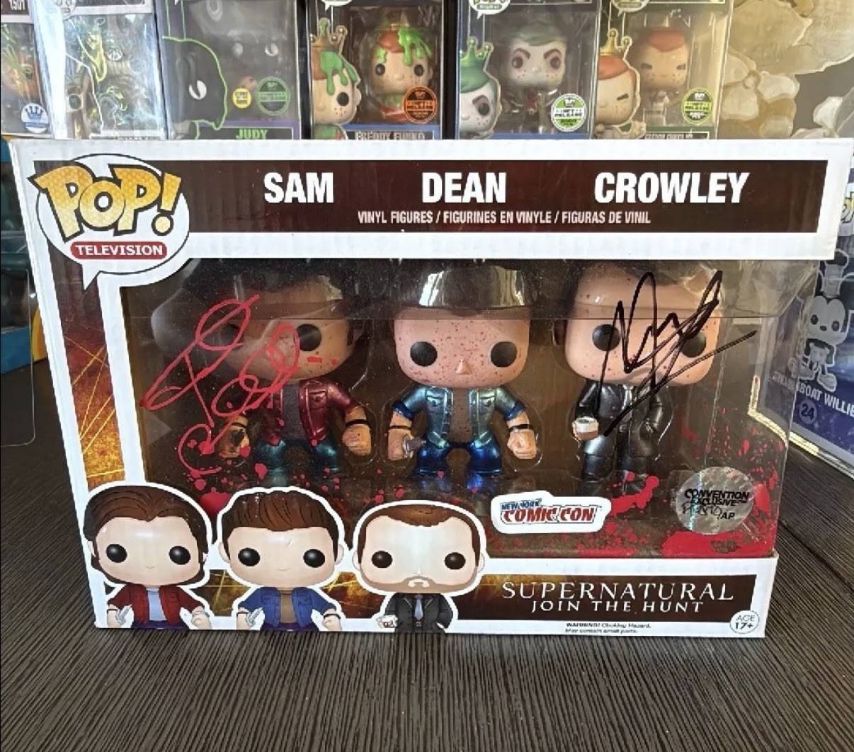 NYCC Supernatural 3 Pack (Sam, Dean, & Crowley Bloody Metallic) Promo AP Auto