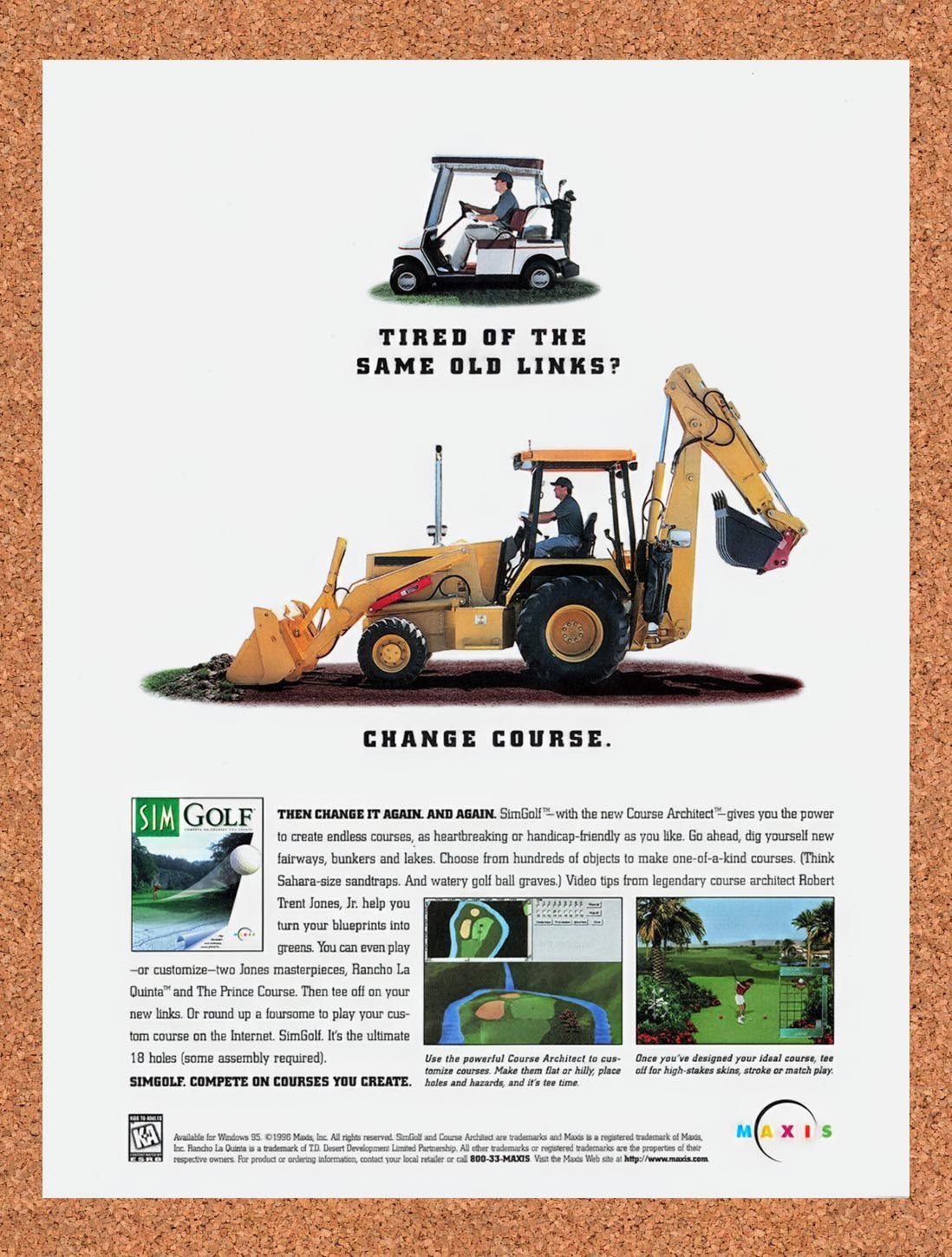1997 Sim Golf PC Original Advertisement / Retro Promo v2
