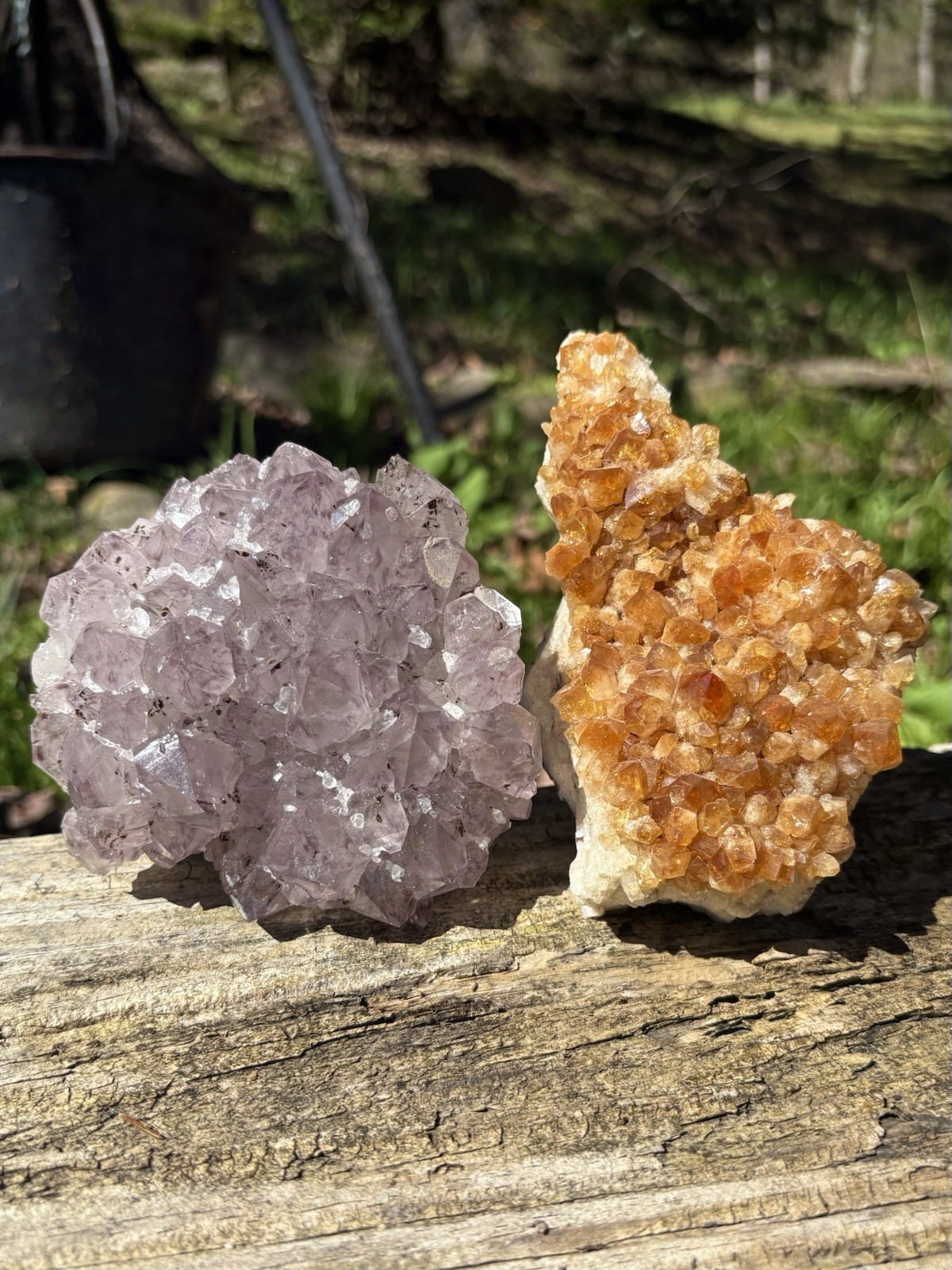 Large Natural Crystal Cluster Specimens- Beautiful Amethyst & Citrine Crystals