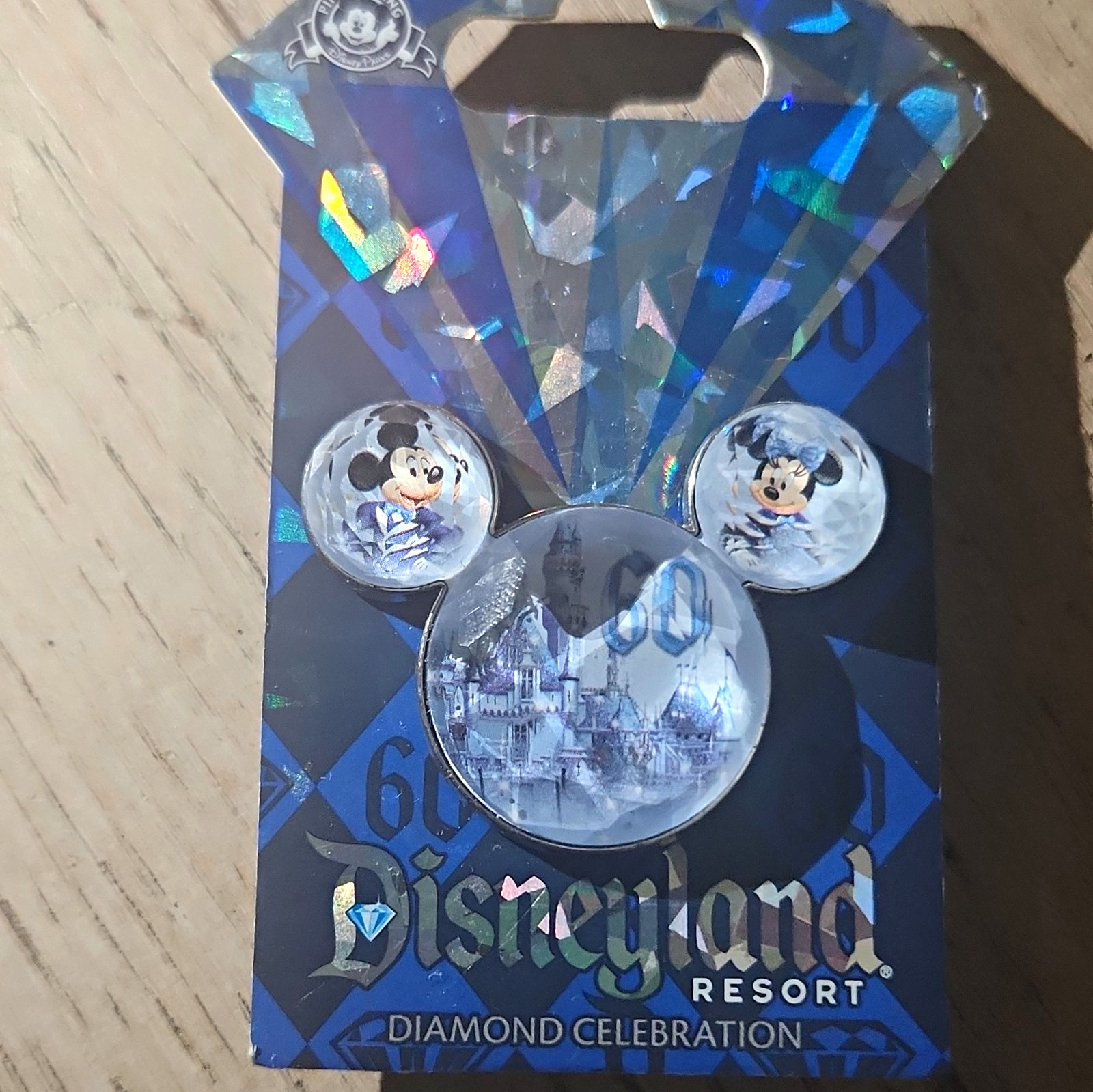 Disney Parks Mickey Mouse Diamond Celebration Pin Disneyland 2015