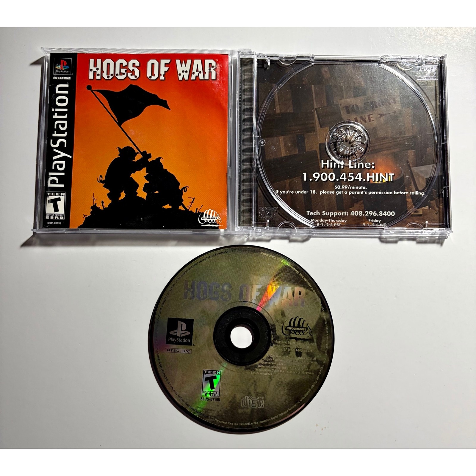 Hogs of War (PS1 PlayStation 1)works Complete CIB🔥