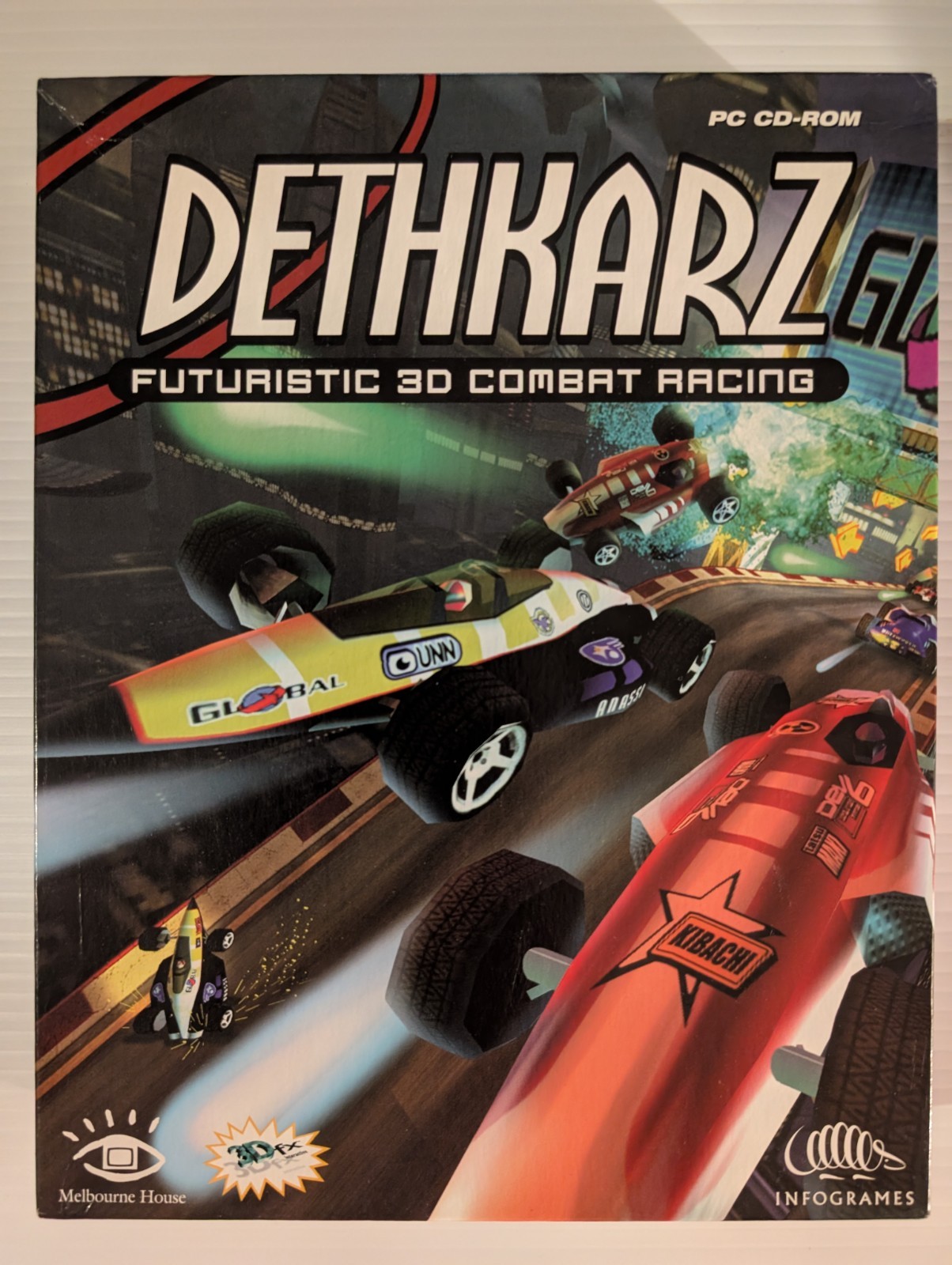 DETHKARZ Futuristic 3D Combat Racing PC CD ROM Game 1998 Big Box