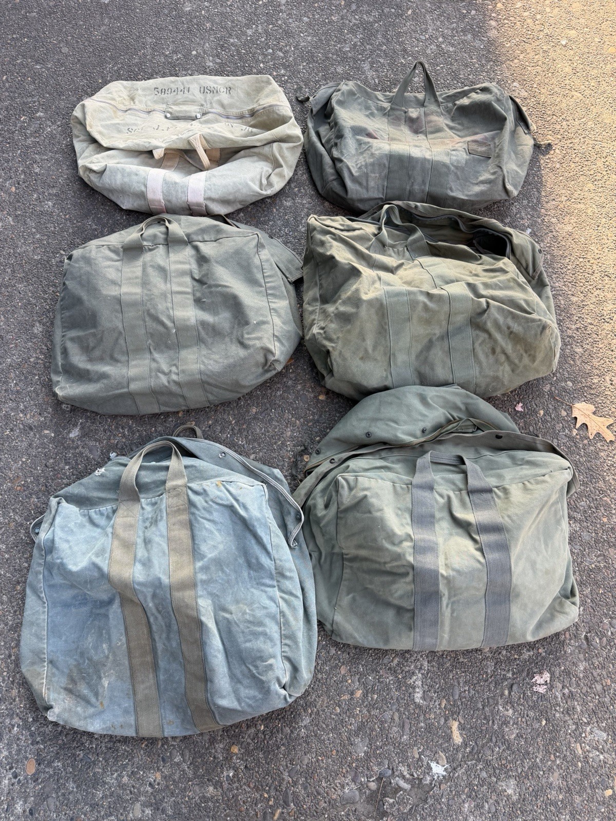 Military Aviator Bag Lot (6) Ww2 Wwii Flight Duffle Kit Usaf Us Air Force Usmc