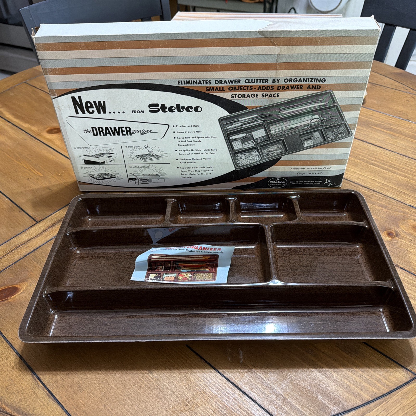 VTG 70’s Stebco Drawer Organizer Drawerganizer Wood-Like Vintage Retro MCM