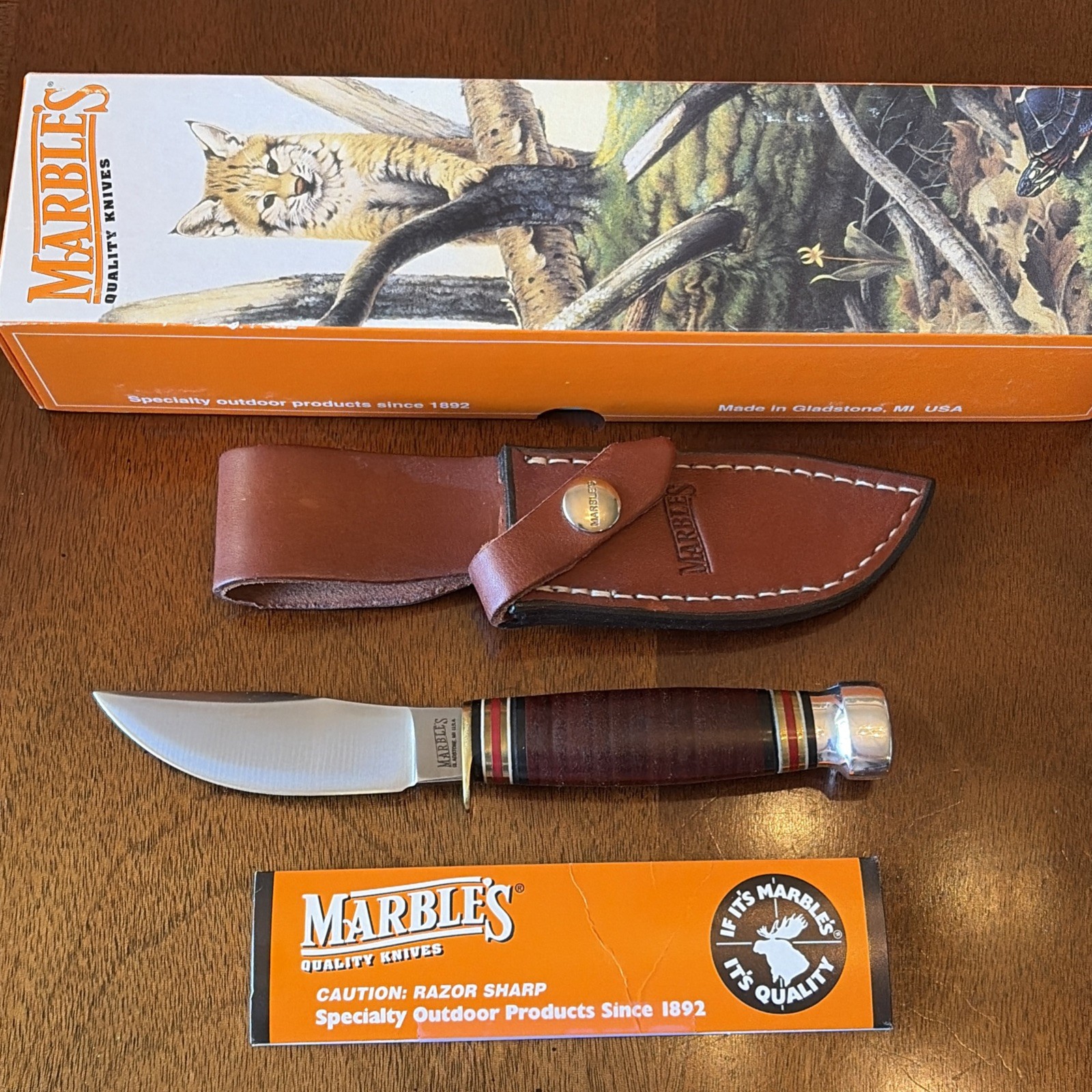Marbles Knife, RARE Mini Woodcraft Made in Gladstone, Ml., USA in 1997