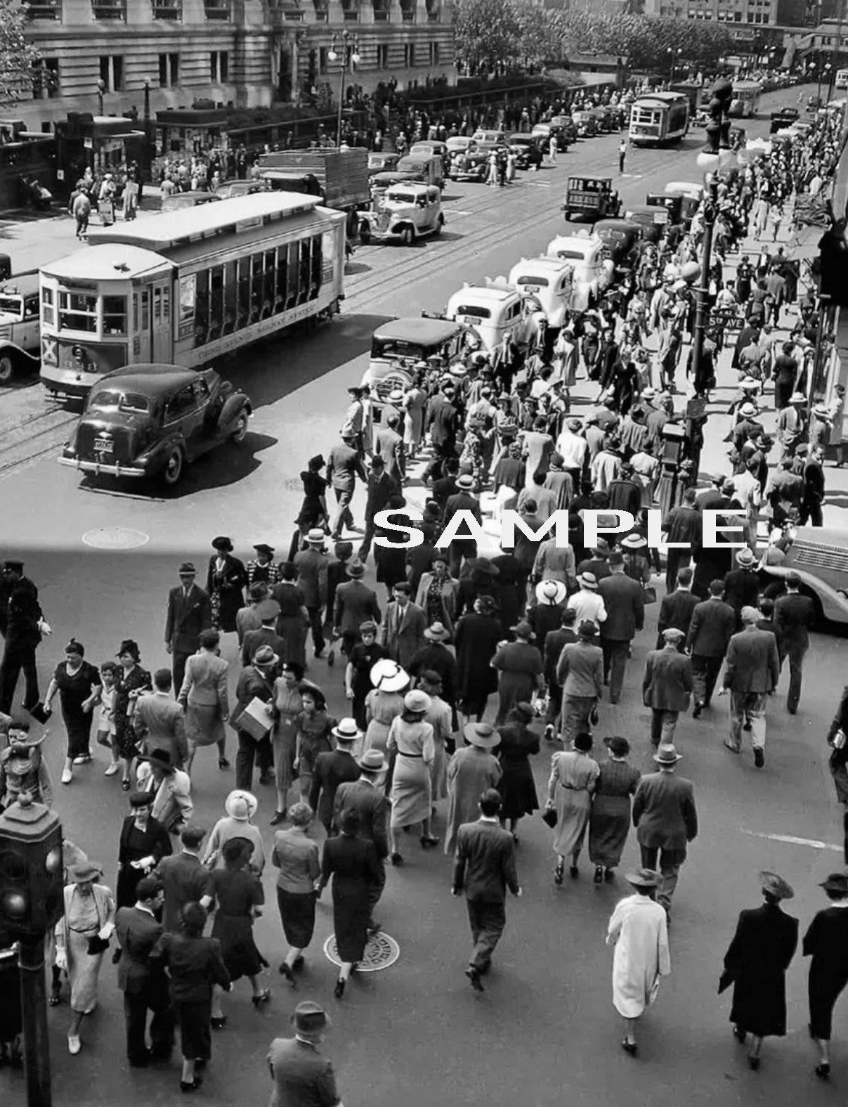 1938 NEW YORK 5th Avenue & 42nd Street Photo (238-D)
