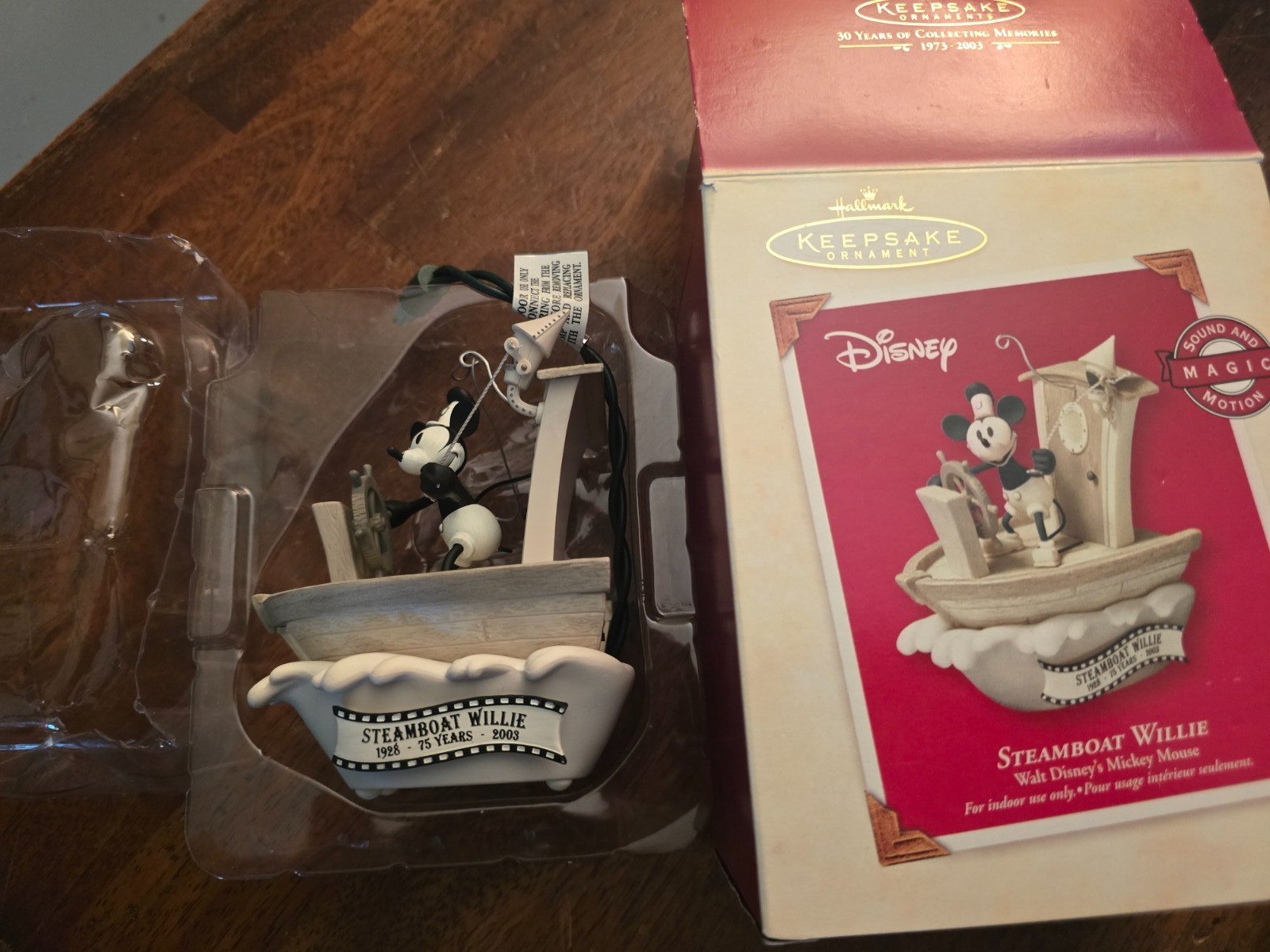 2003 Hallmark Keepsake Ornament Disney\'s Steamboat Willie
