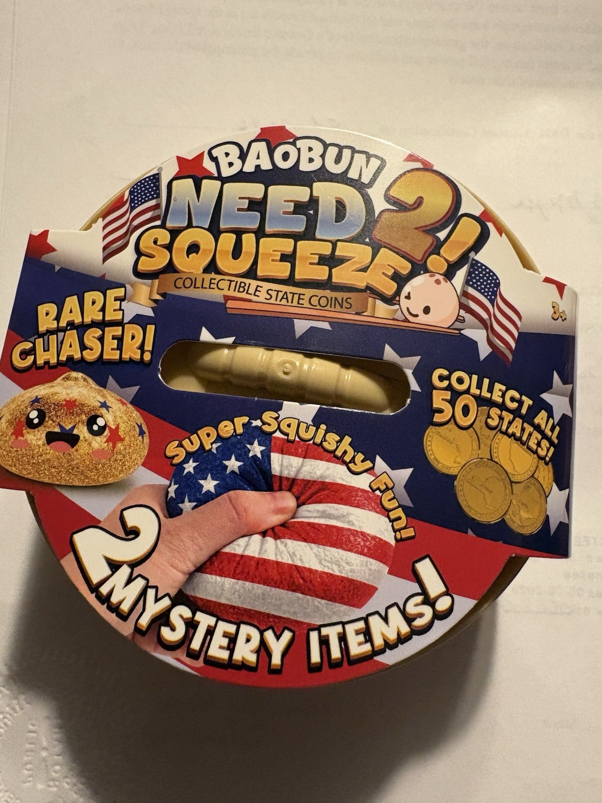 Bao Bun Need 2 Squeeze 250 America Anniversary Glitter Squeeze And Coin, Open