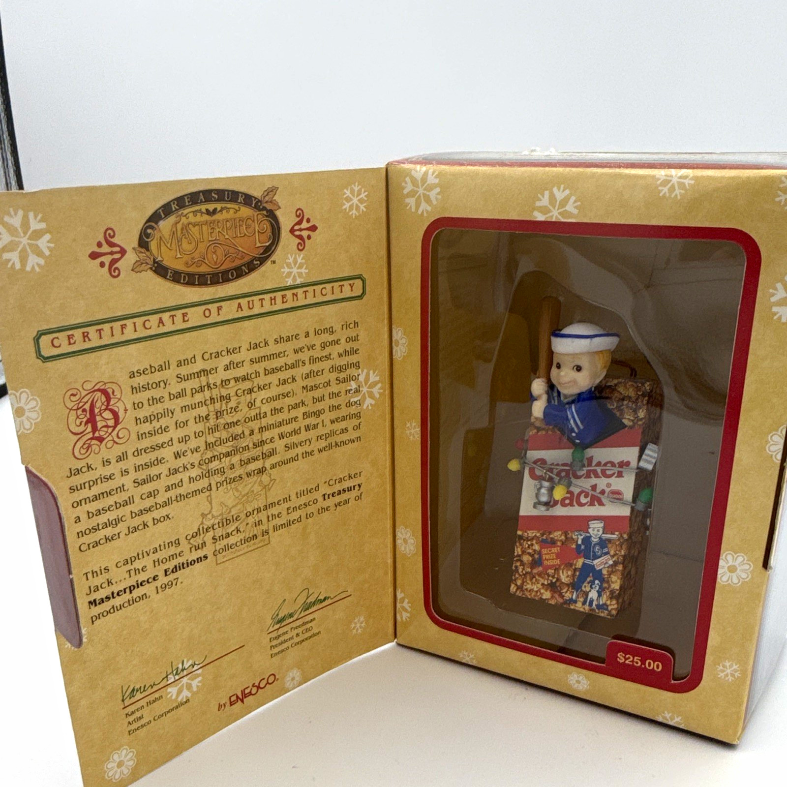 Enesco Treasury Masterpiece Cracker Jack Sailor Jack Ornament 1997