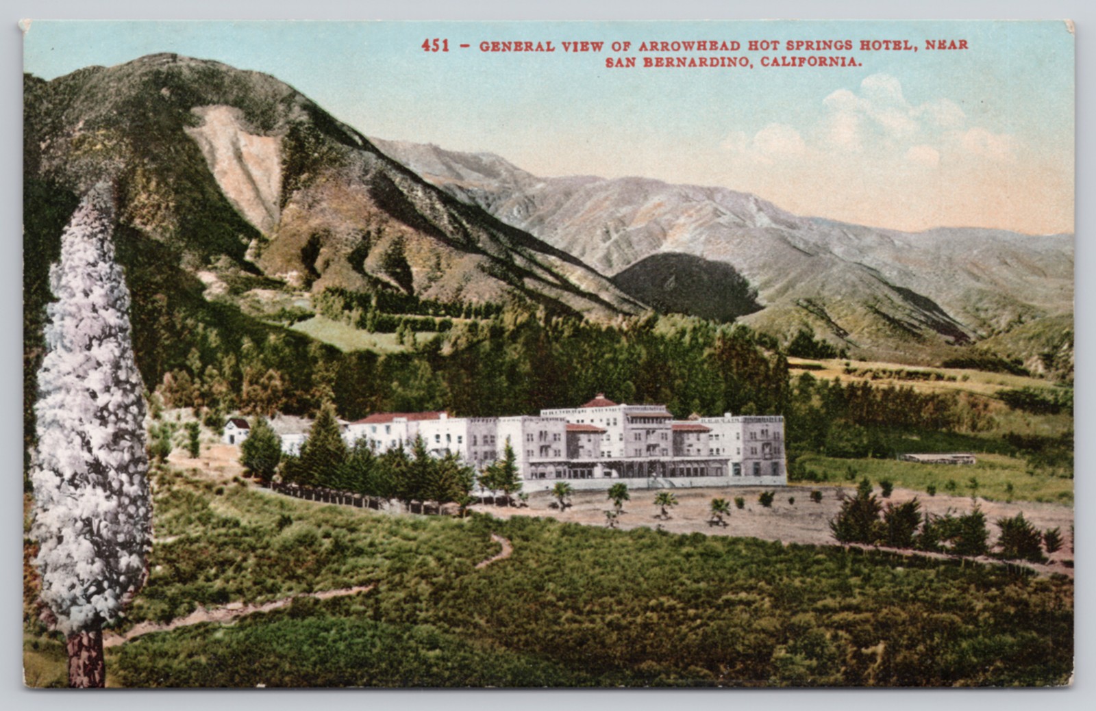 Arrowhead Hot Springs Hotel San Bernardino California Mitchell Postcard